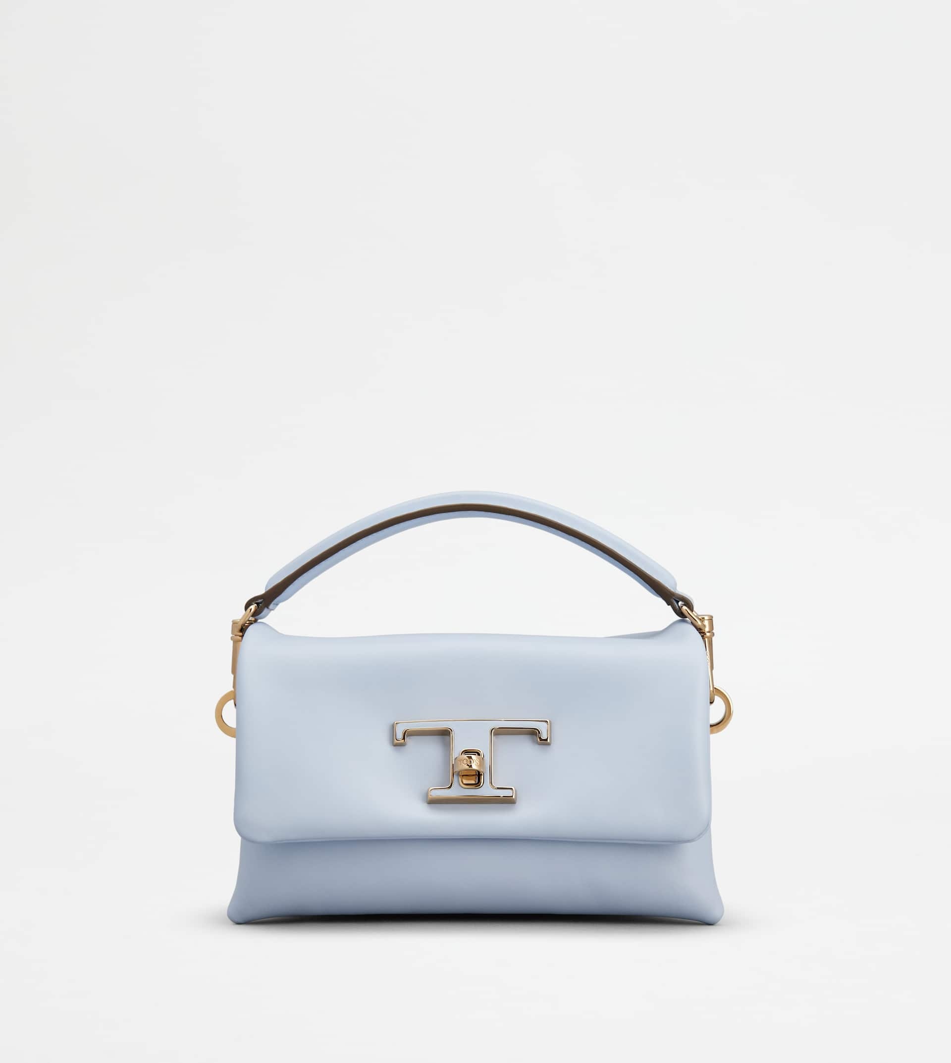 T TIMELESS FLAP BAG IN LEATHER MICRO - LIGHT BLUE - 1