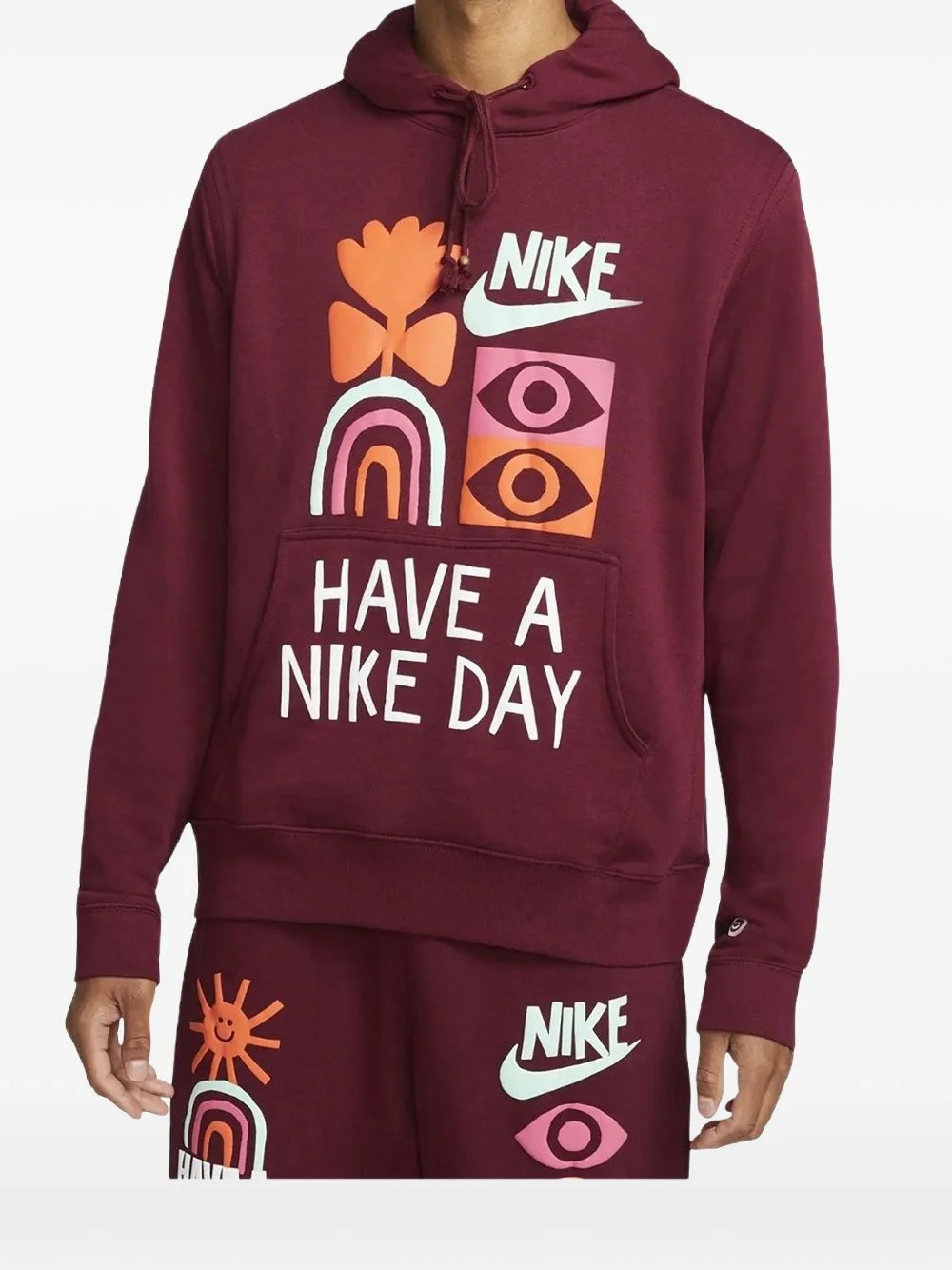 graphic-print drawstring hoodie - 1