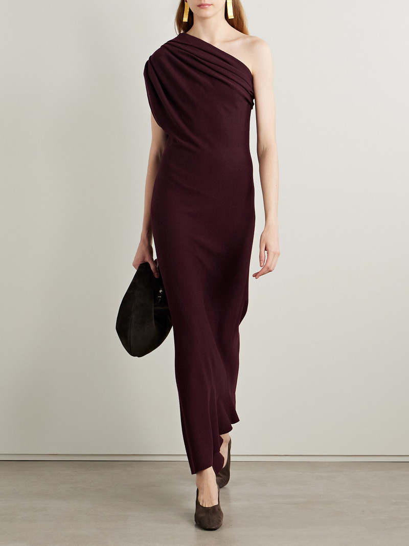 KHAITE Coast One-shoulder Wool-blend Maxi Dress outlook