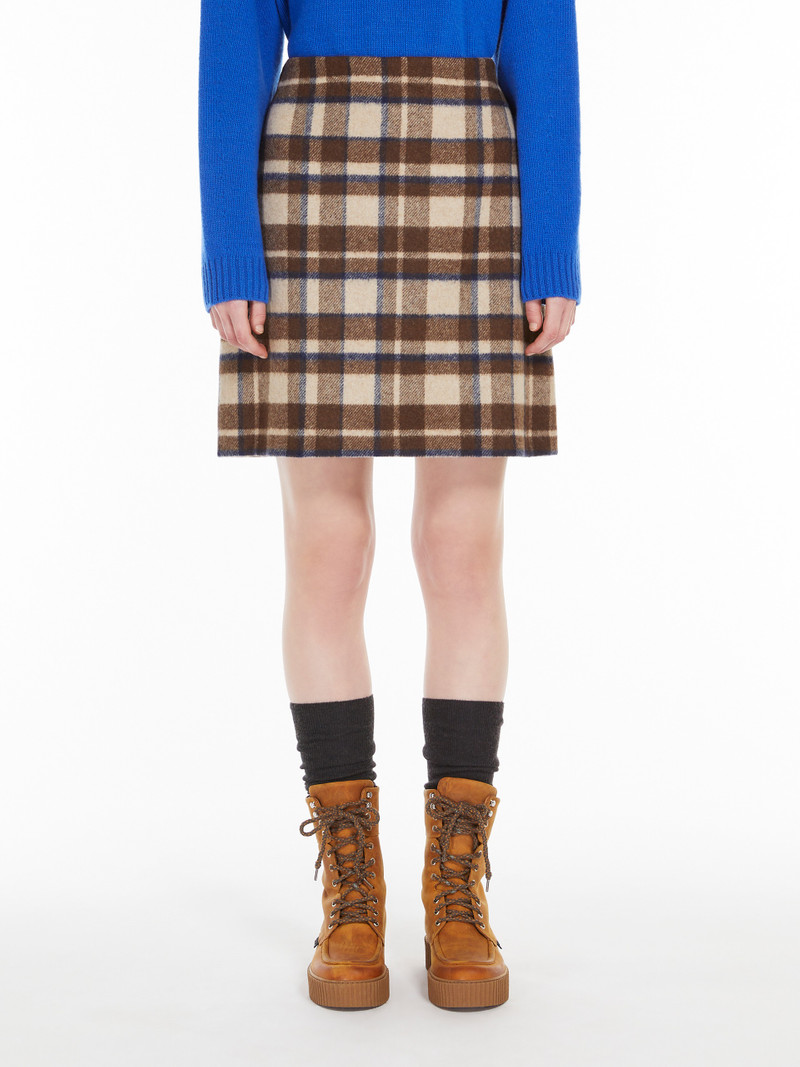 EPOCA Short chequered wool skirt 3