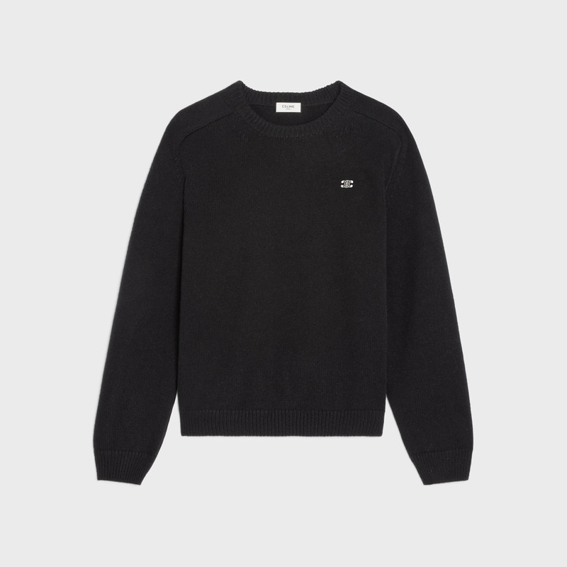 triomphe crew neck sweater in wool and cashmere 1