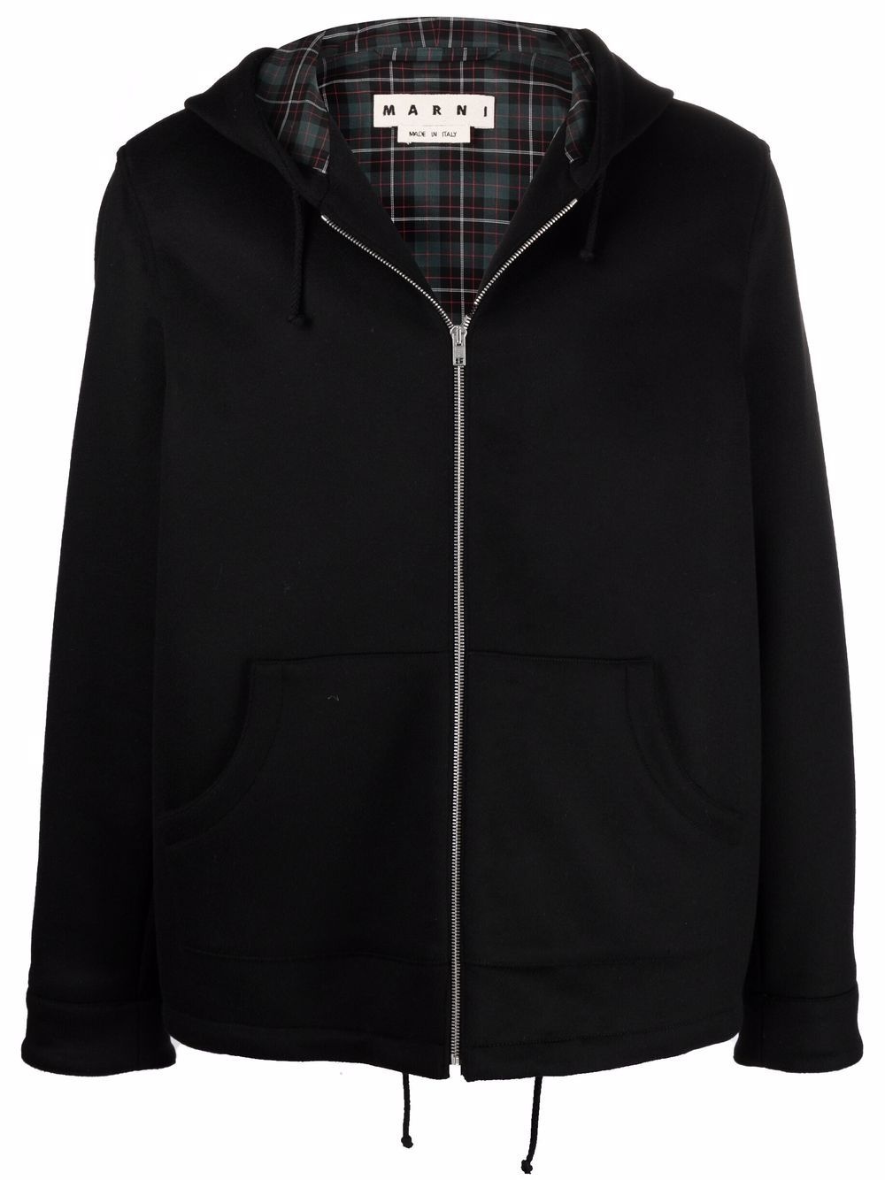 hooded wool jacket - 1