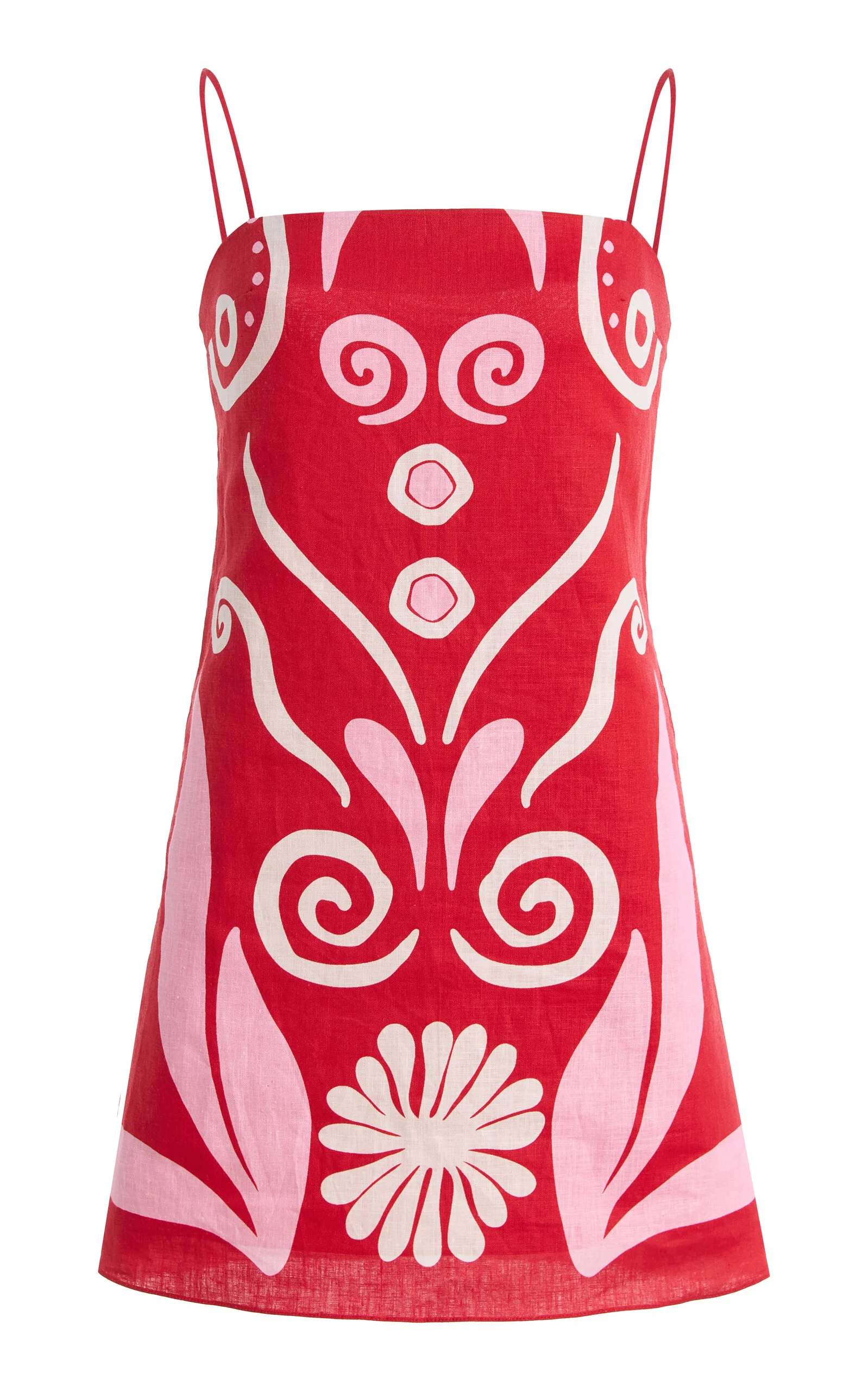Ancona Printed Linen Mini Dress red - 1