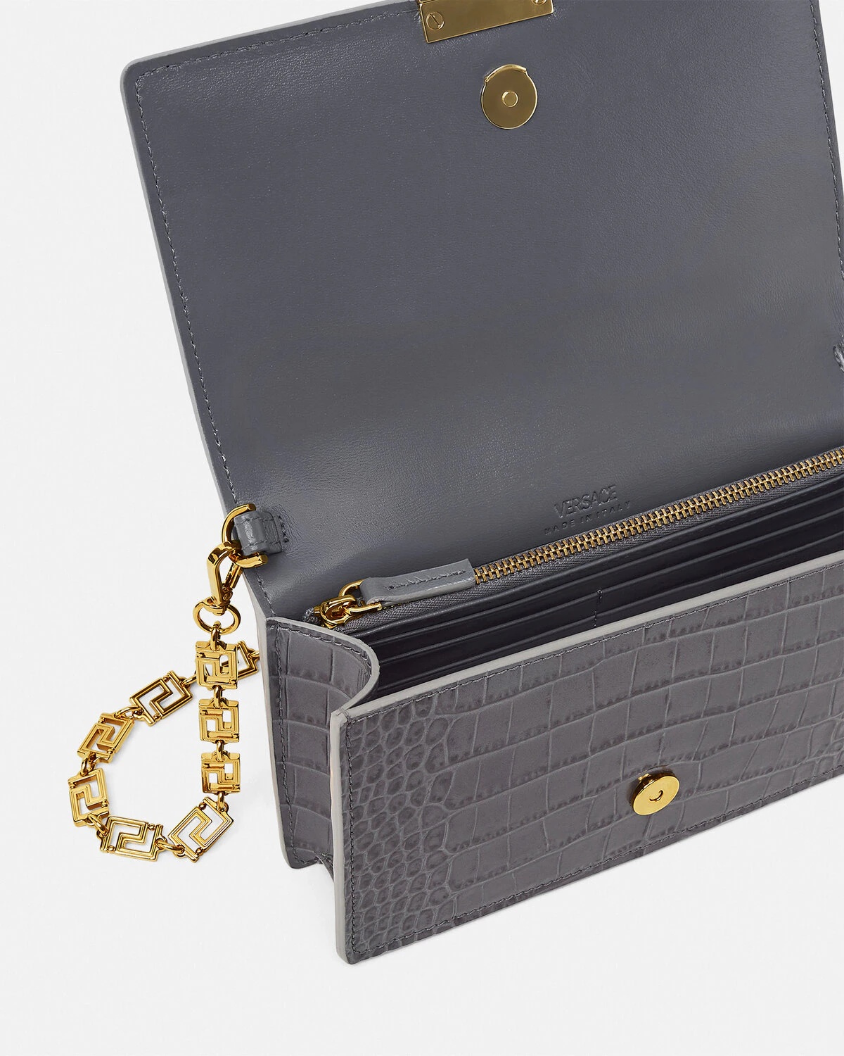 Croc-Effect Greca Goddess Mini Bag - 4