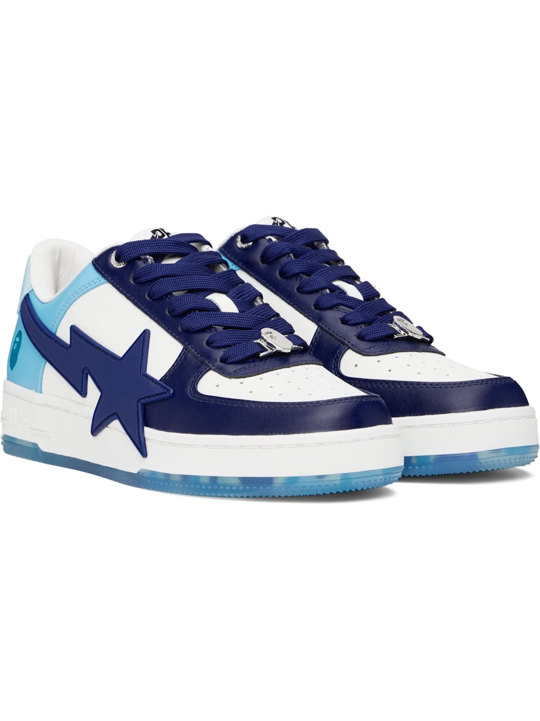 White & Blue  STA OS Sneakers - 4