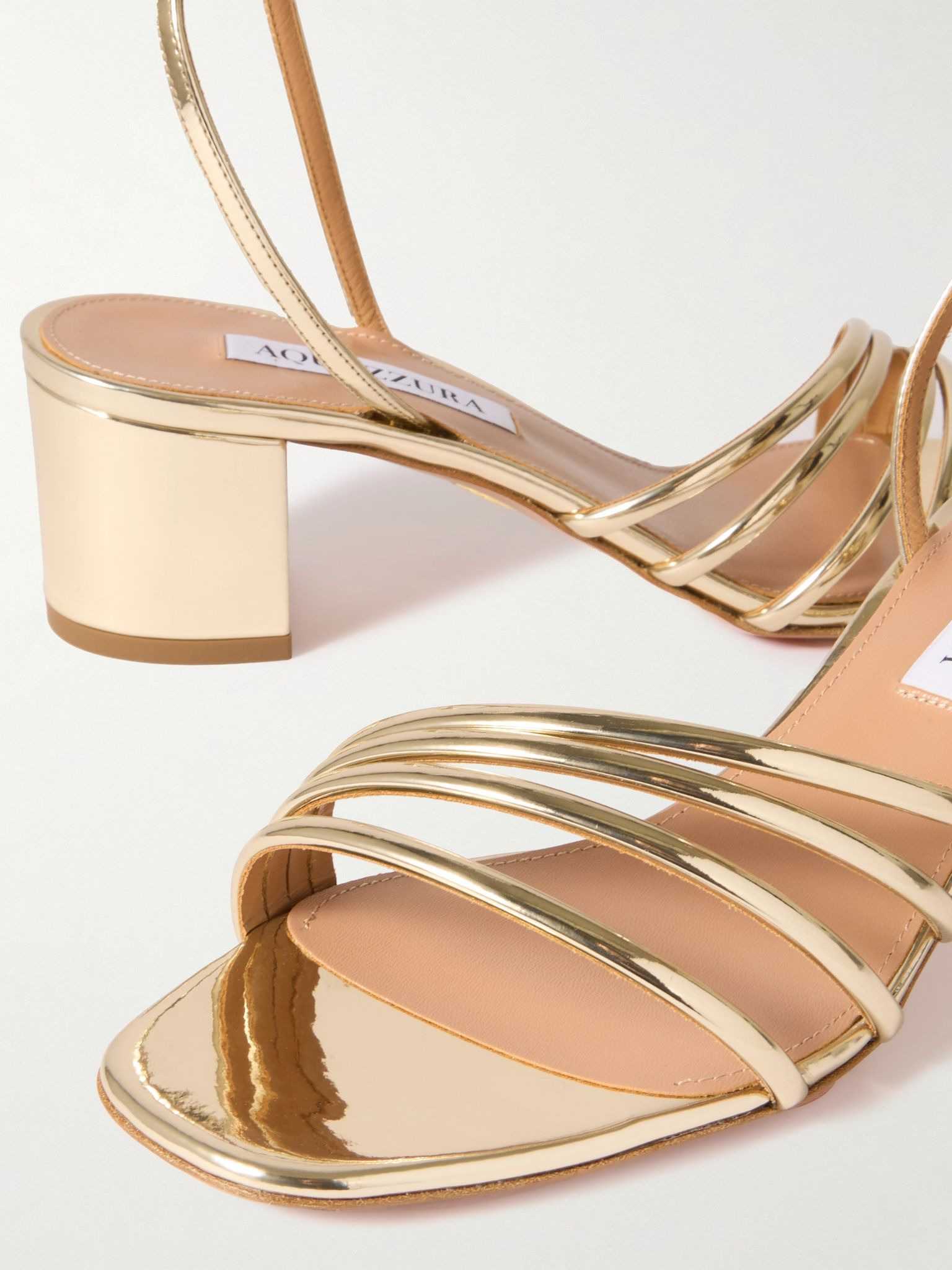 Latour 50mm metallic leather sandals Gold - 4