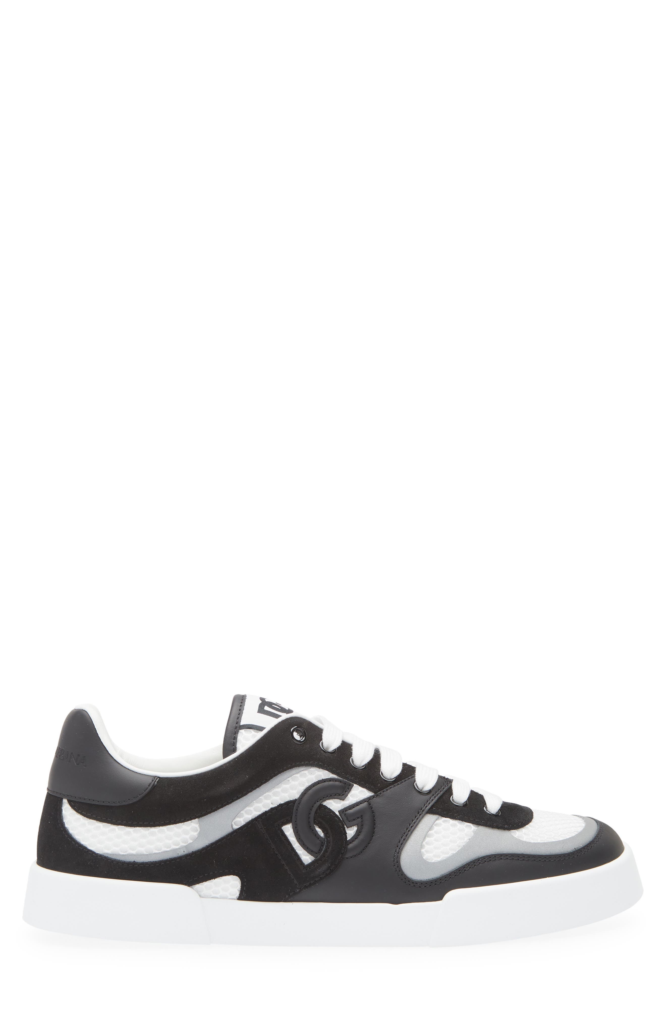 Dolce&Gabbana Mesh & Leather Sneaker in 89697-Bianco/Nero at Nordstrom - 3