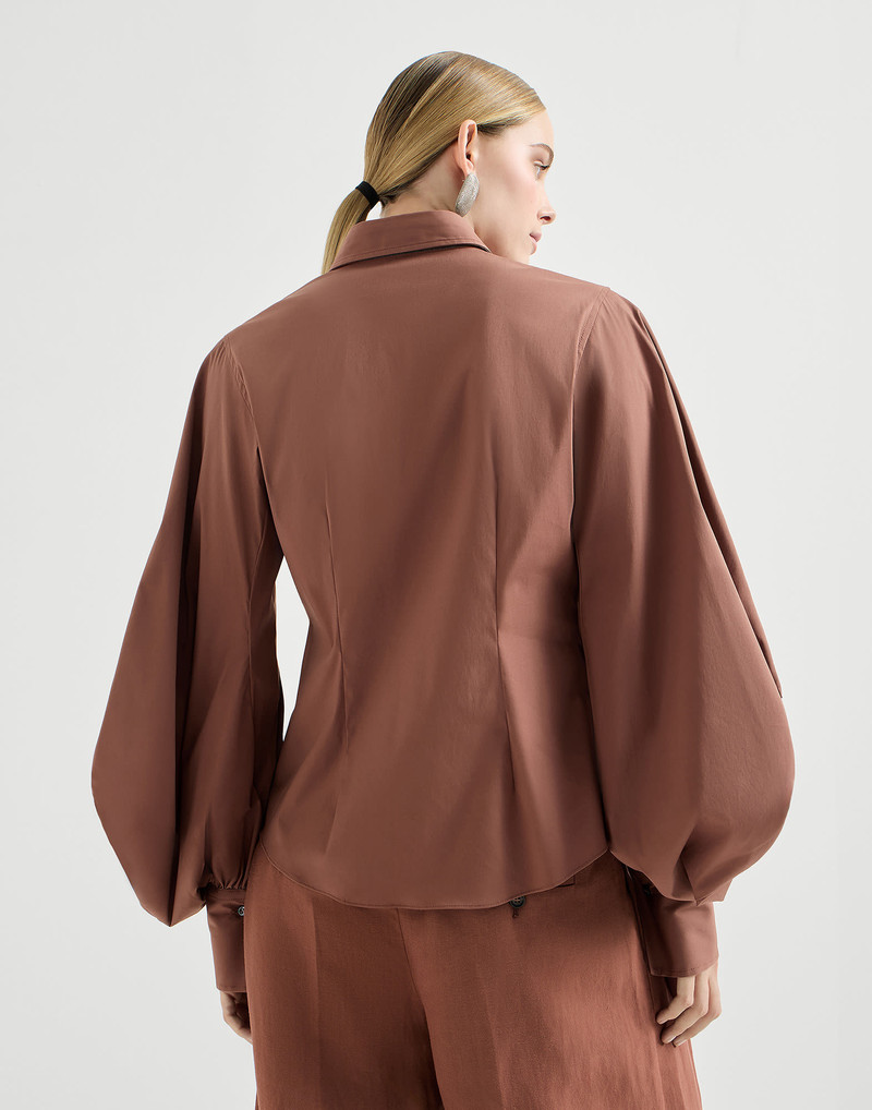 Brunello Cucinelli Stretch cotton poplin shirt with monili outlook