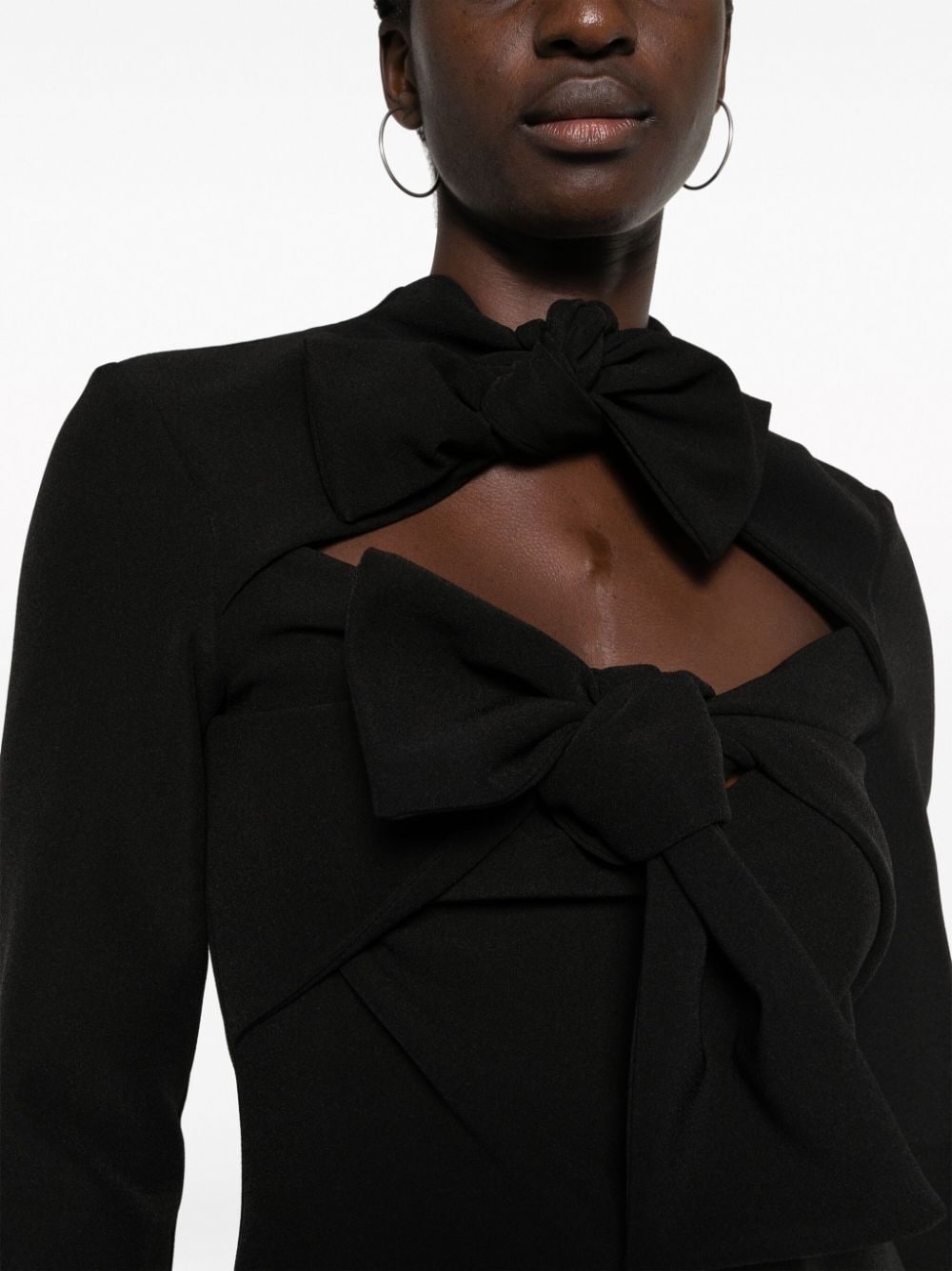 bow-detail long-sleeve top - 5