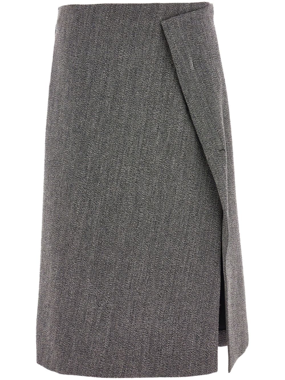tweed wrap midi skirt - 1