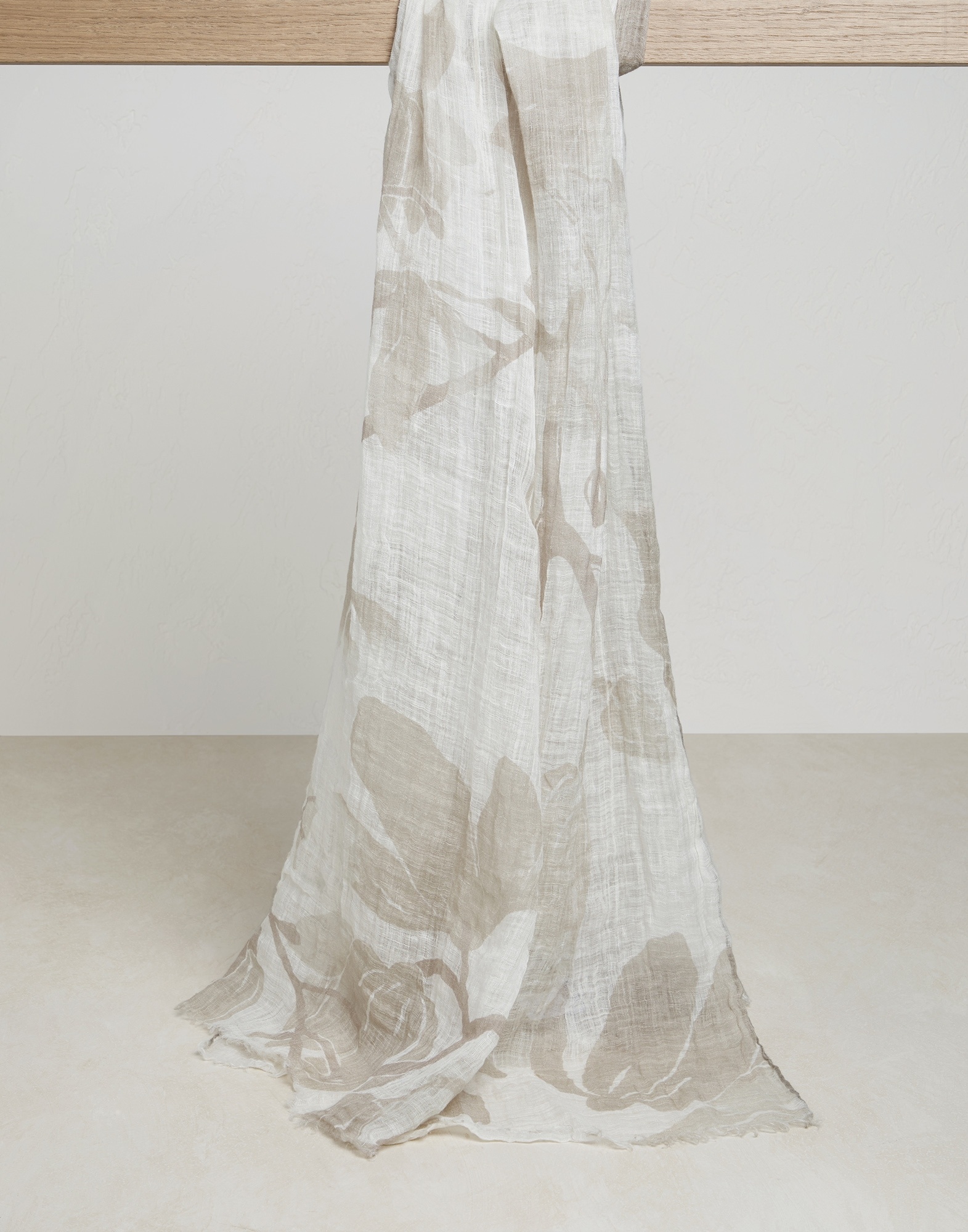 Floral print linen scarf - 1
