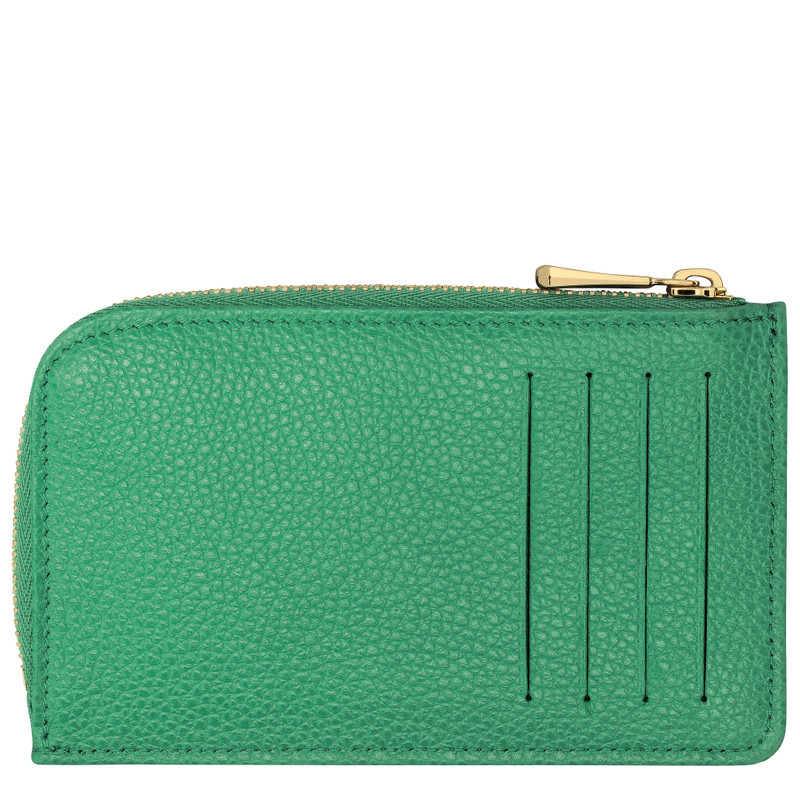 Longchamp Le Foulonné Card holder Green - Leather outlook