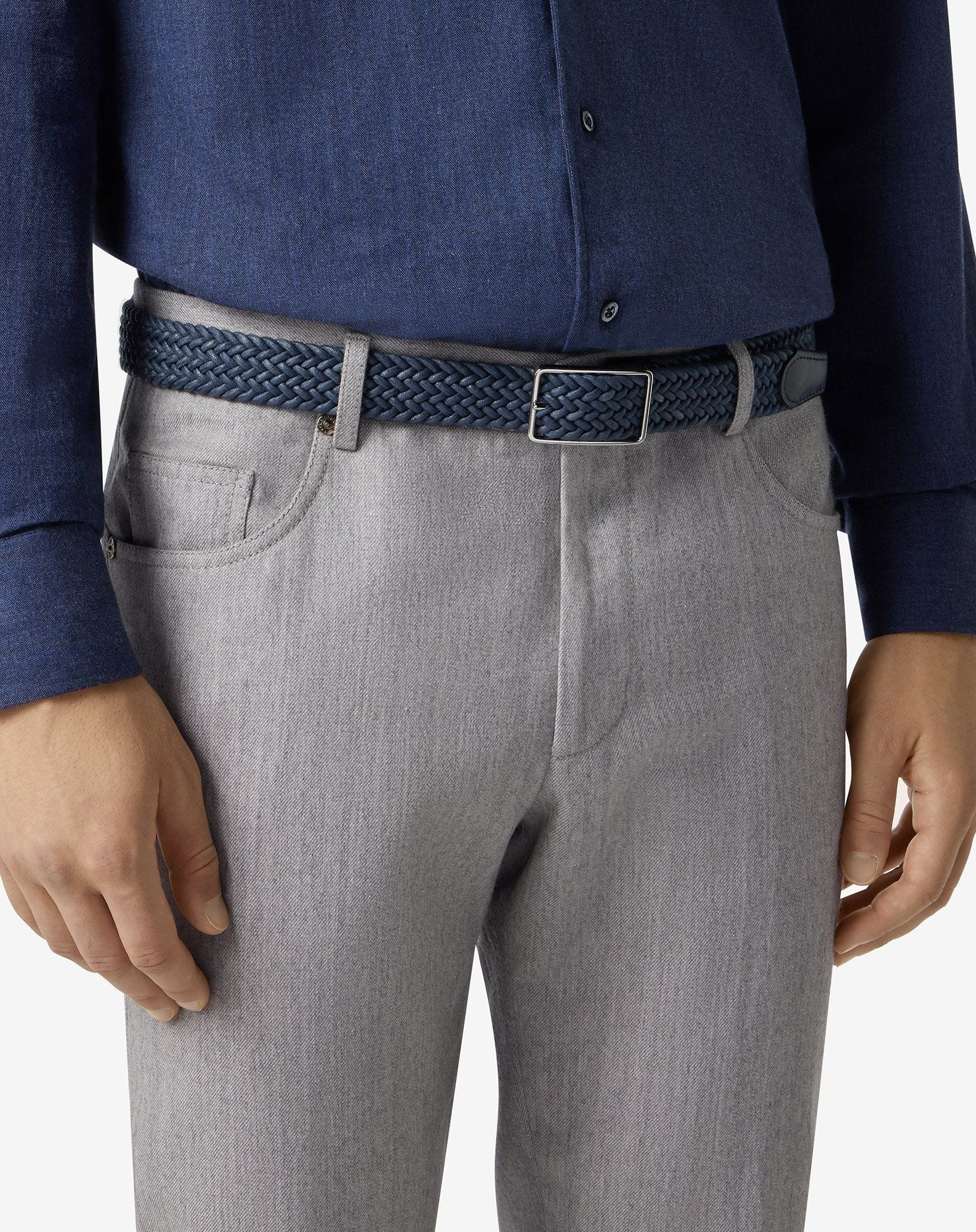 Blue waxed cotton belt - 2