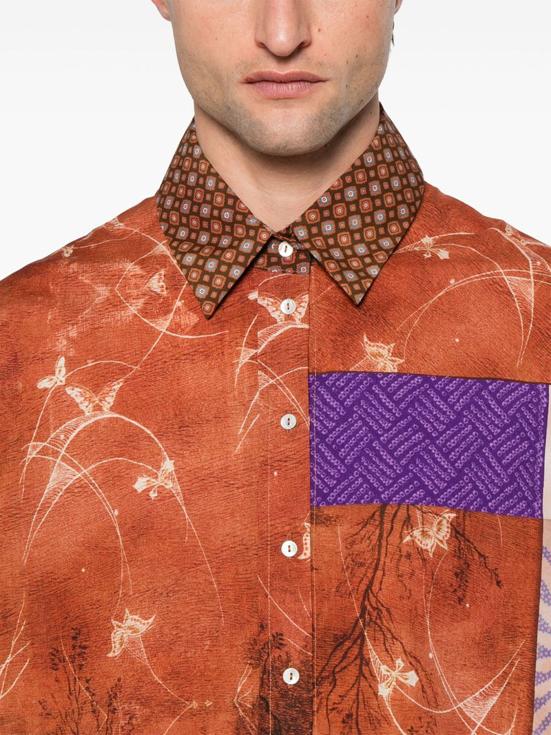patchwork-print shirt 5