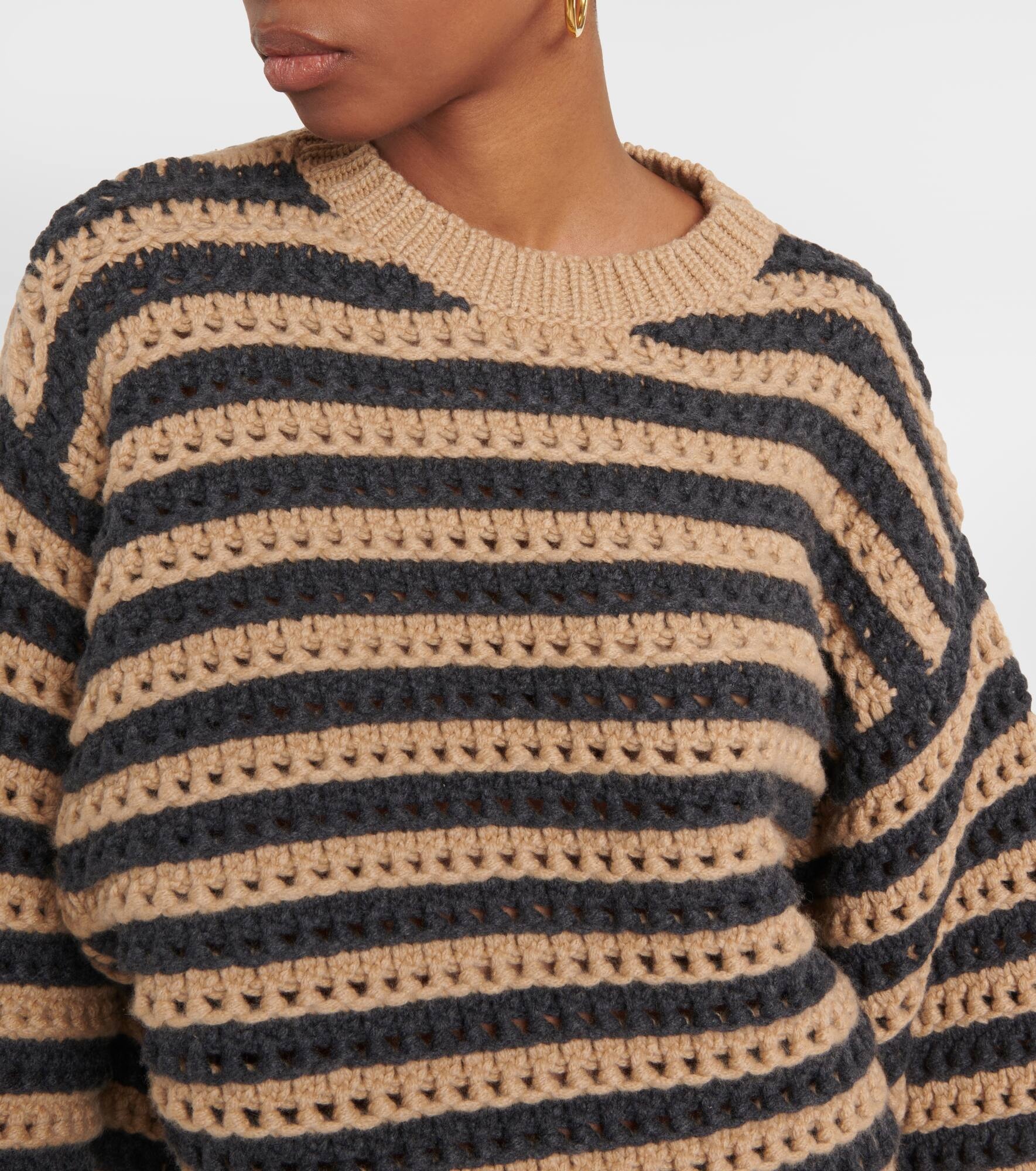 Striped wool, cashmere, and silk sweater - 4