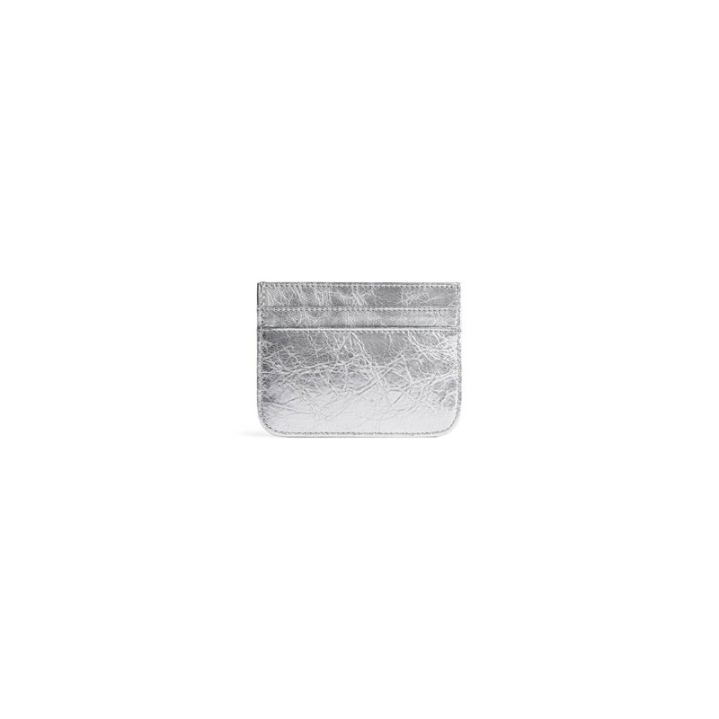 BALENCIAGA Women's Monaco Card Holder Metallized in Silver outlook