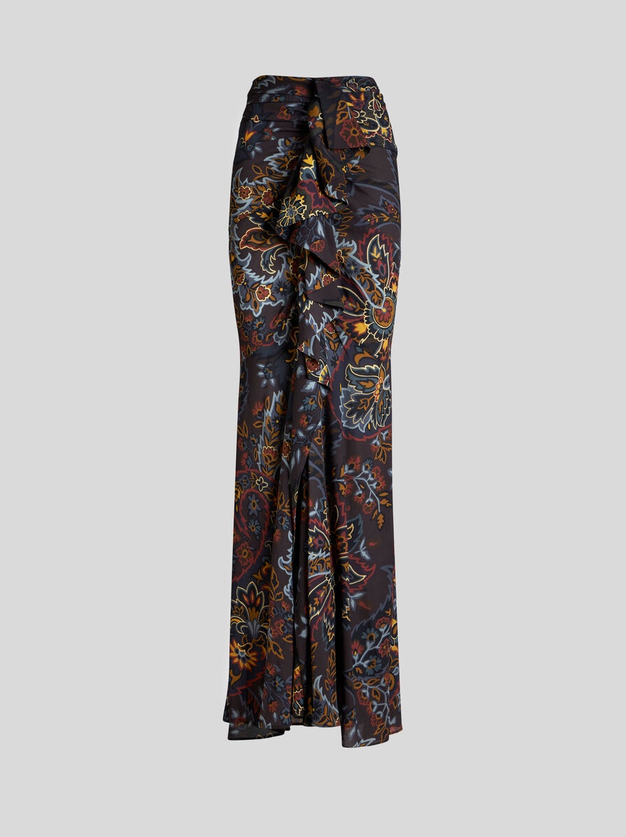 STRETCH SABLE PAISLEY SKIRT - 1