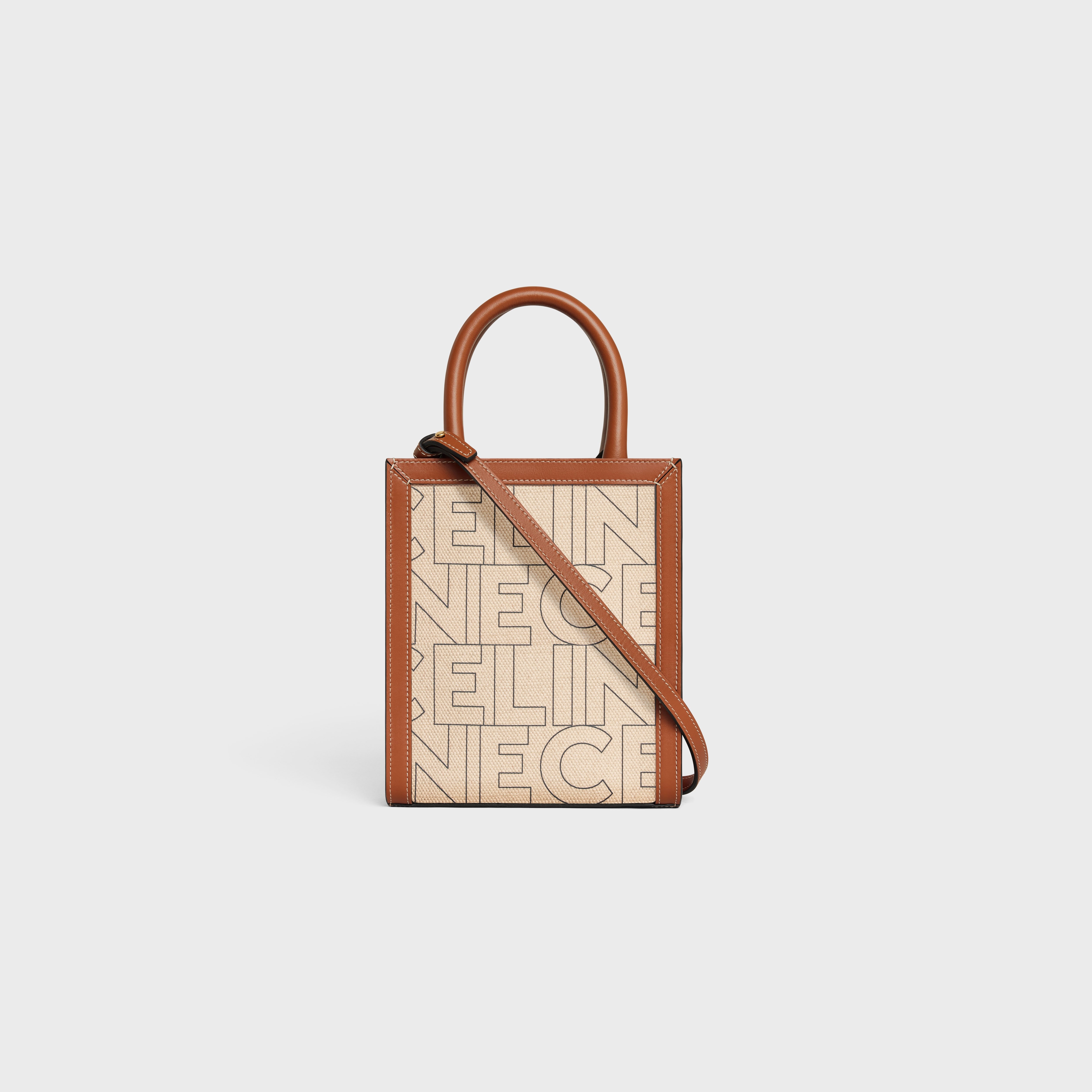 Mini Vertical Cabas Celine in TEXTILE WITH CELINE ALL-OVER print - 3