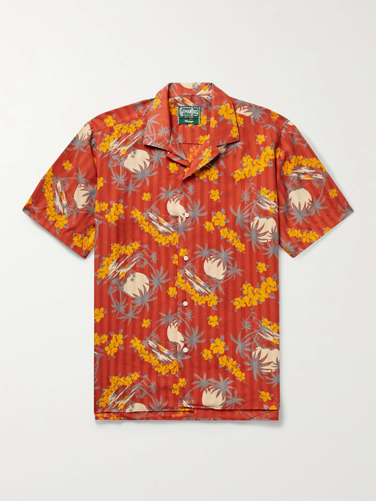 Camp-Collar Printed Recycled TENCEL Shirt - 1