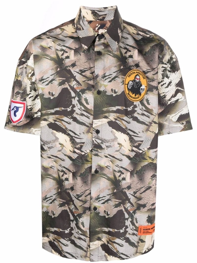 camouflage-print bowling shirt - 1