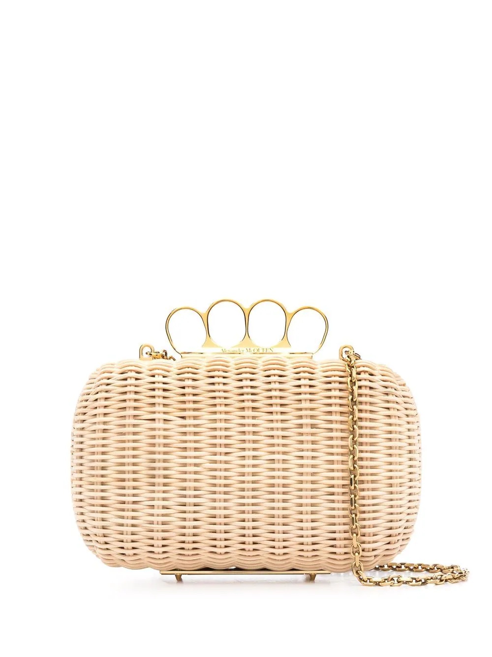 knuckle handle woven clutch - 1