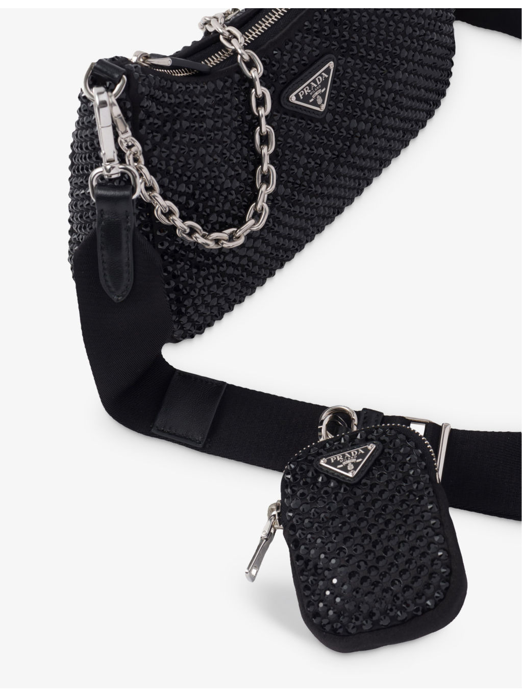 Re-Edition 2005 crystal-embellished satin shoulder bag - 6