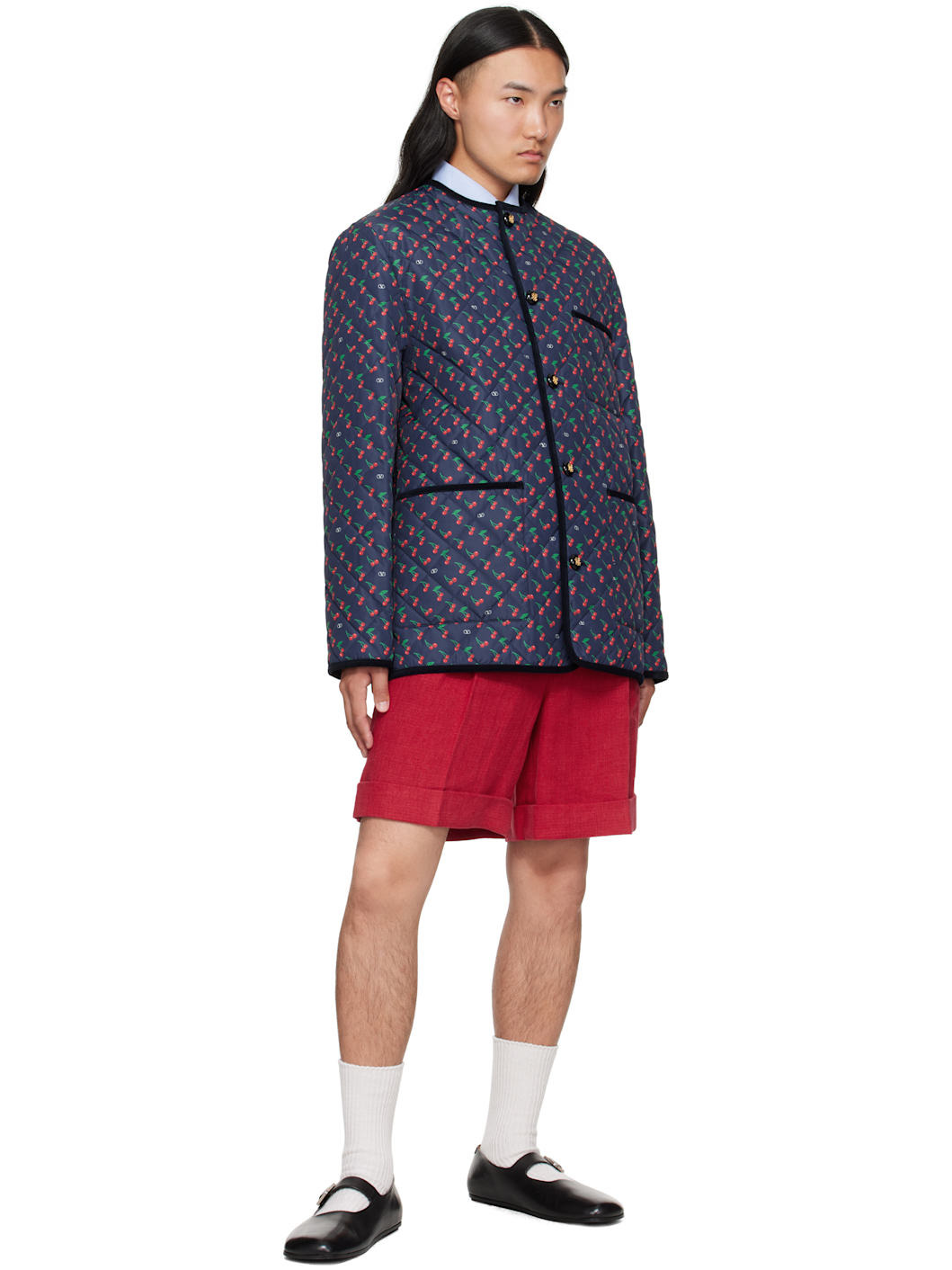 Navy Cherryfic Printed Jacket - 4
