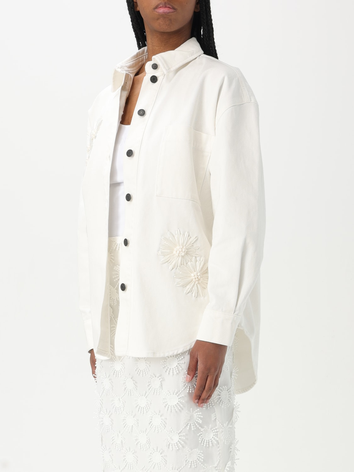 MSGM cotton shirt with embroidery - 4