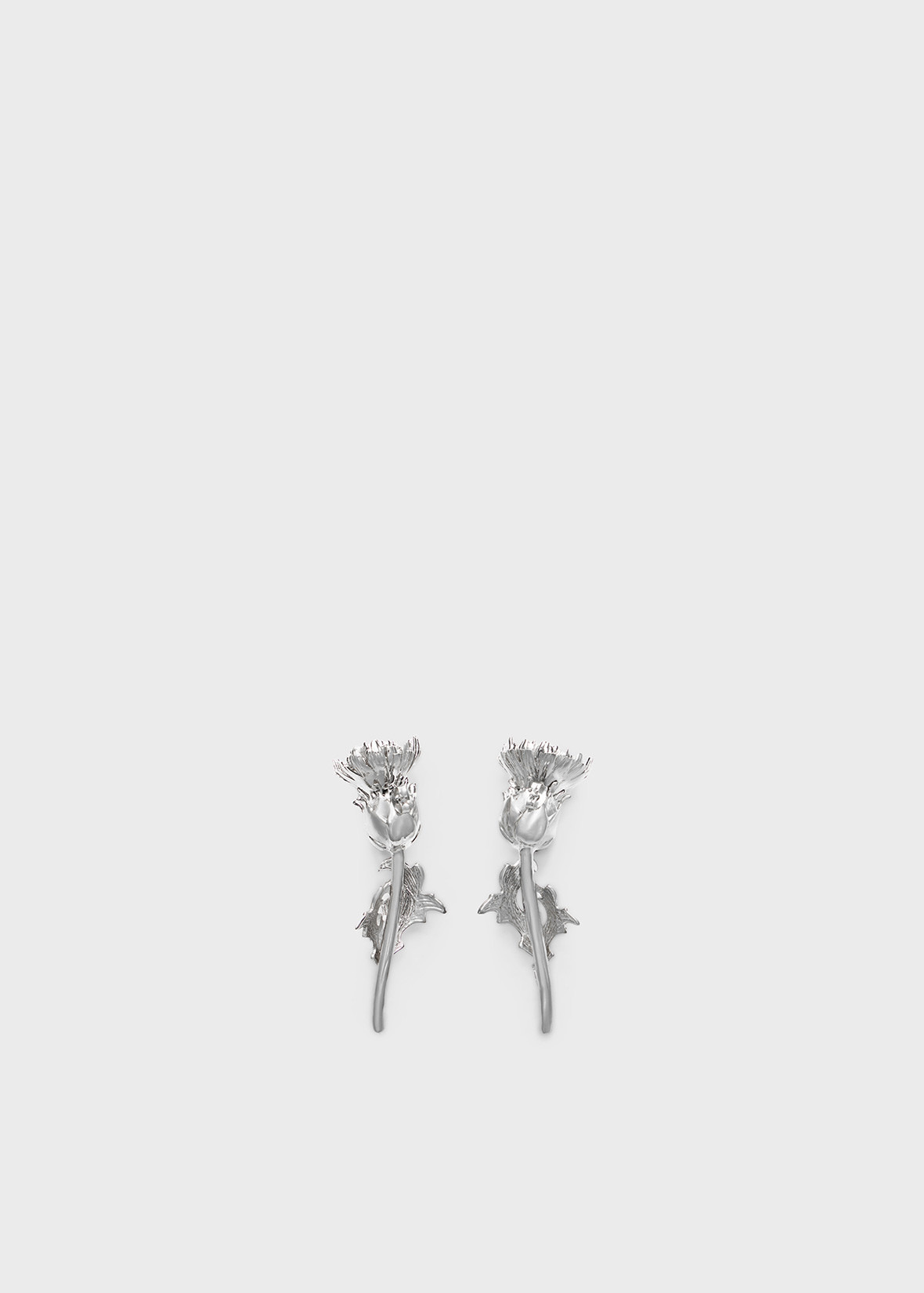 METAL FLOWER AND RHINESTONE EARRINGS - 2