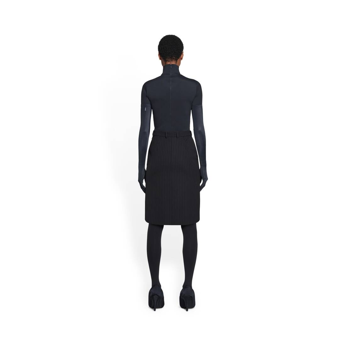 Women's Hourglass Pencil Skirt in Black - 4