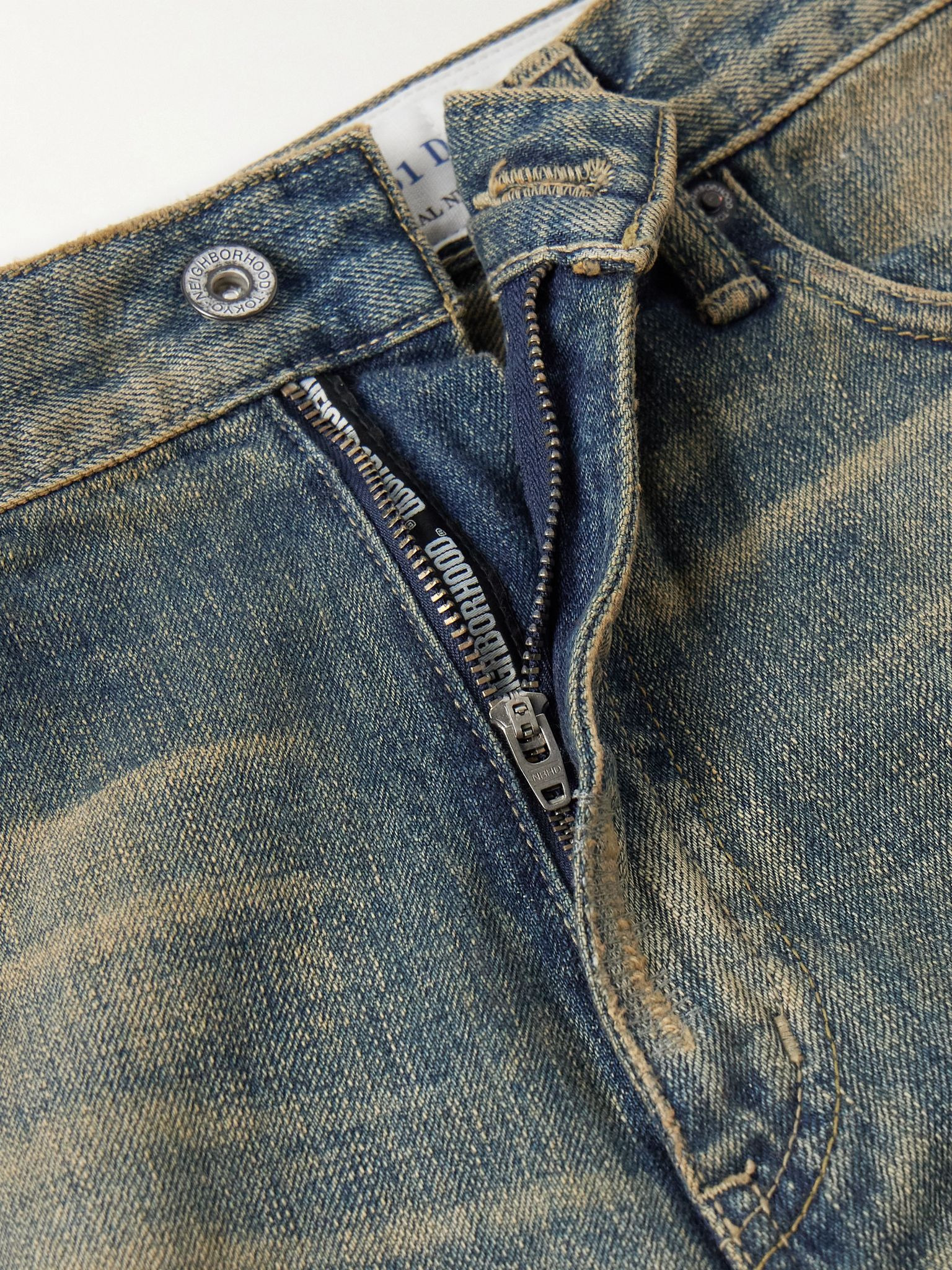 Savage Straight-Leg Distressed Selvedge Jeans Blue - 6