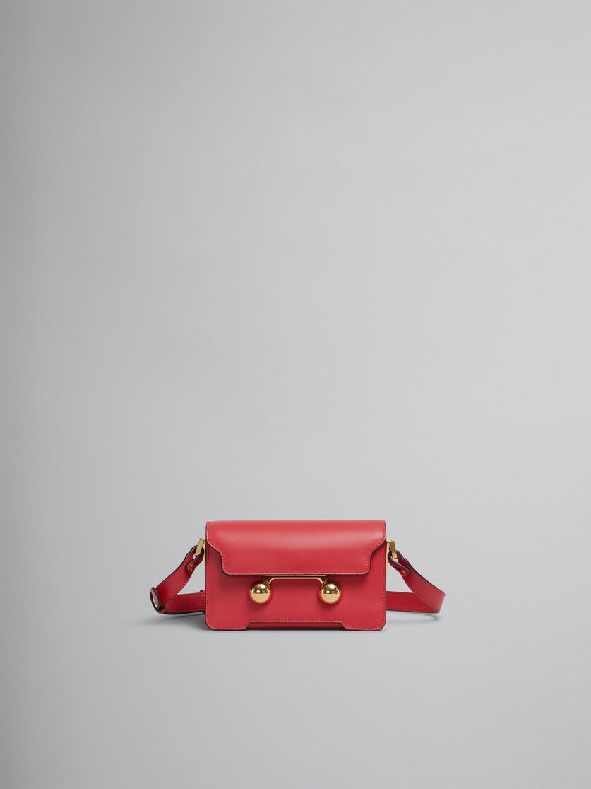 RED LEATHER TRUNKAROO MINI SHOULDER BAG - 1