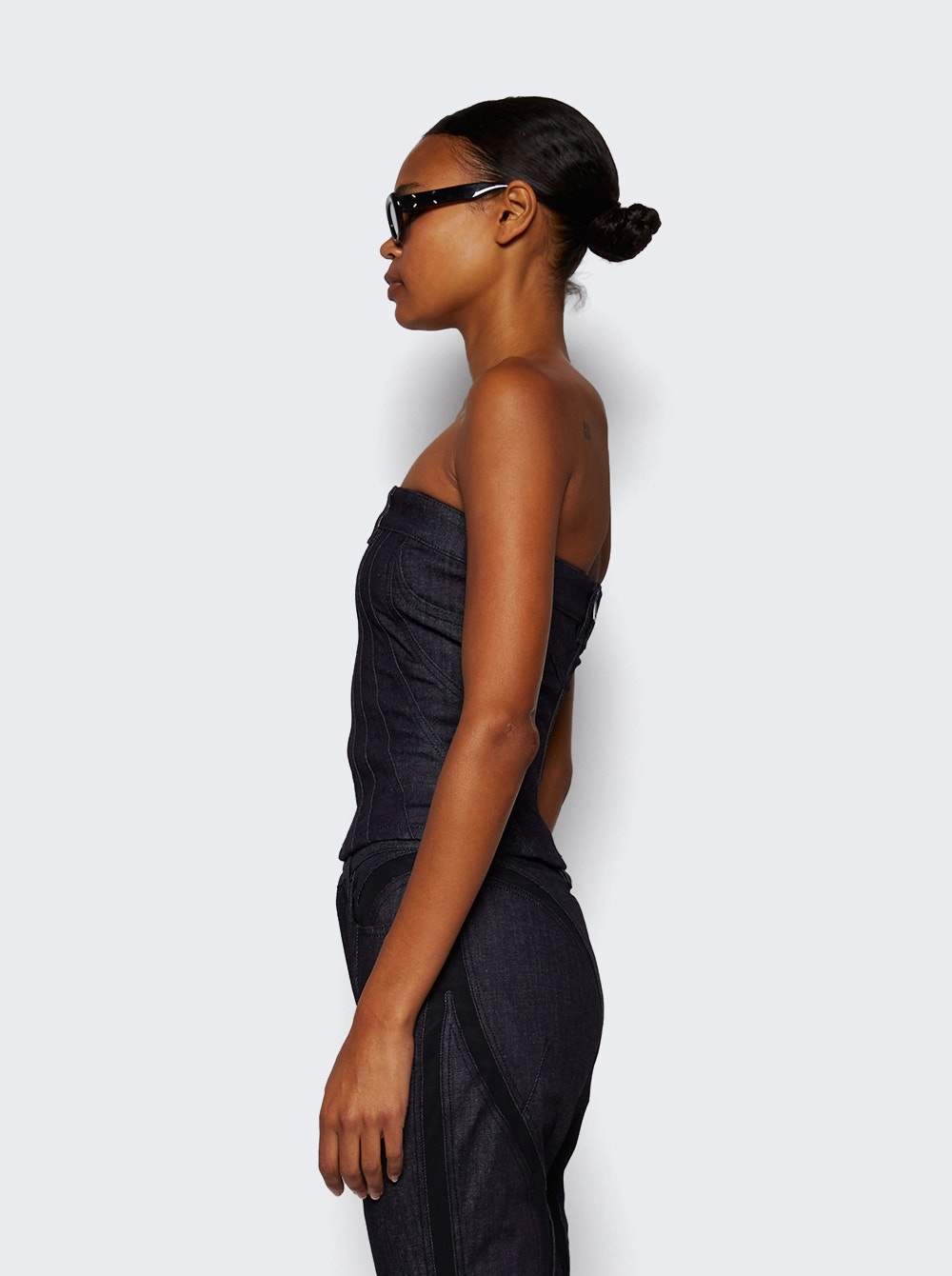 Spiral Bustier Top Raw Blue - 4