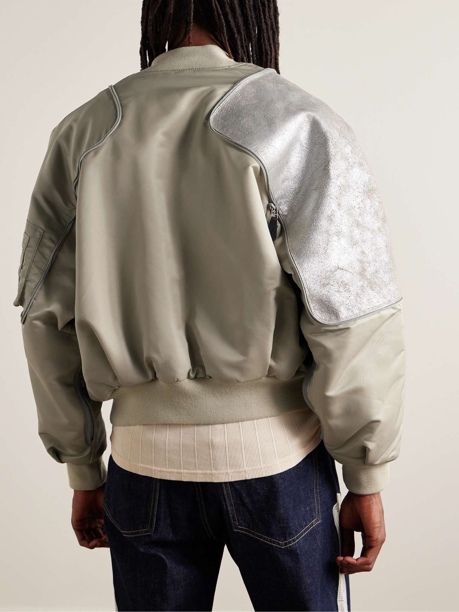 Kapital Sham Convertible Cracked Leather-Trimmed Shell
