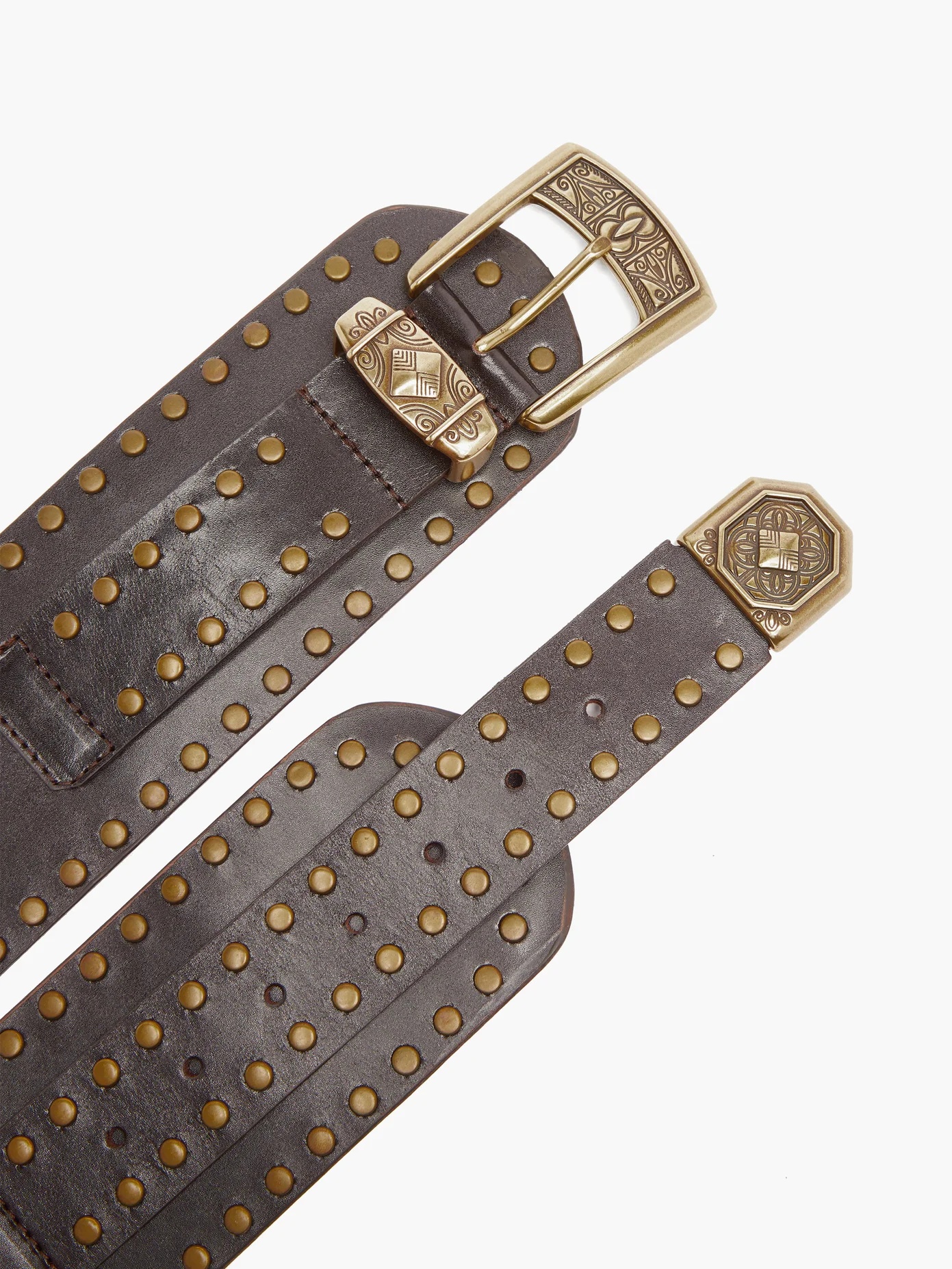 Studded leather waist belt - 6