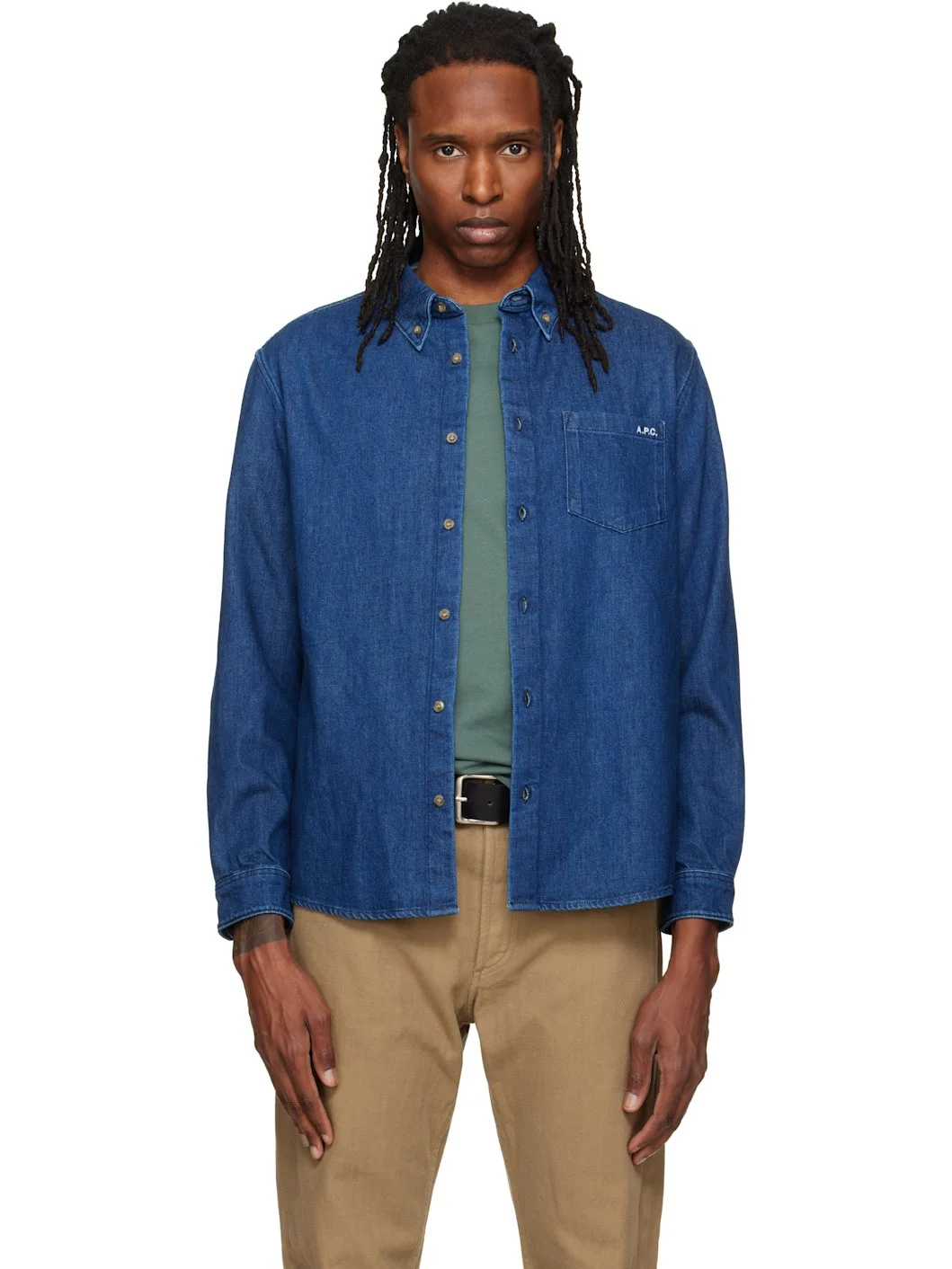 Blue Lightweight Denim Shirt - 1