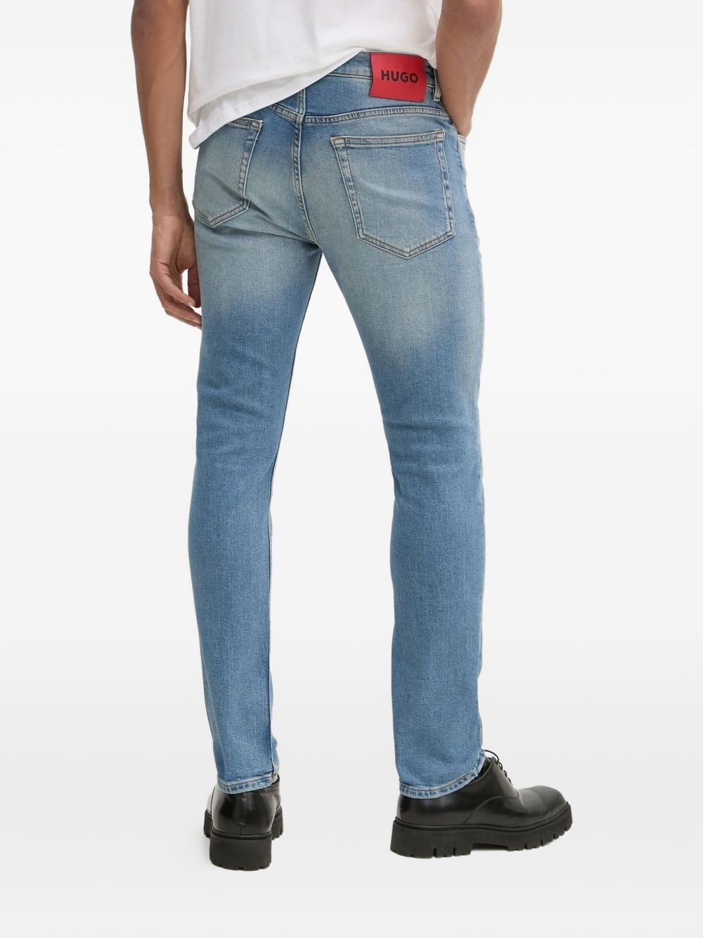leather-patch jeans - 2