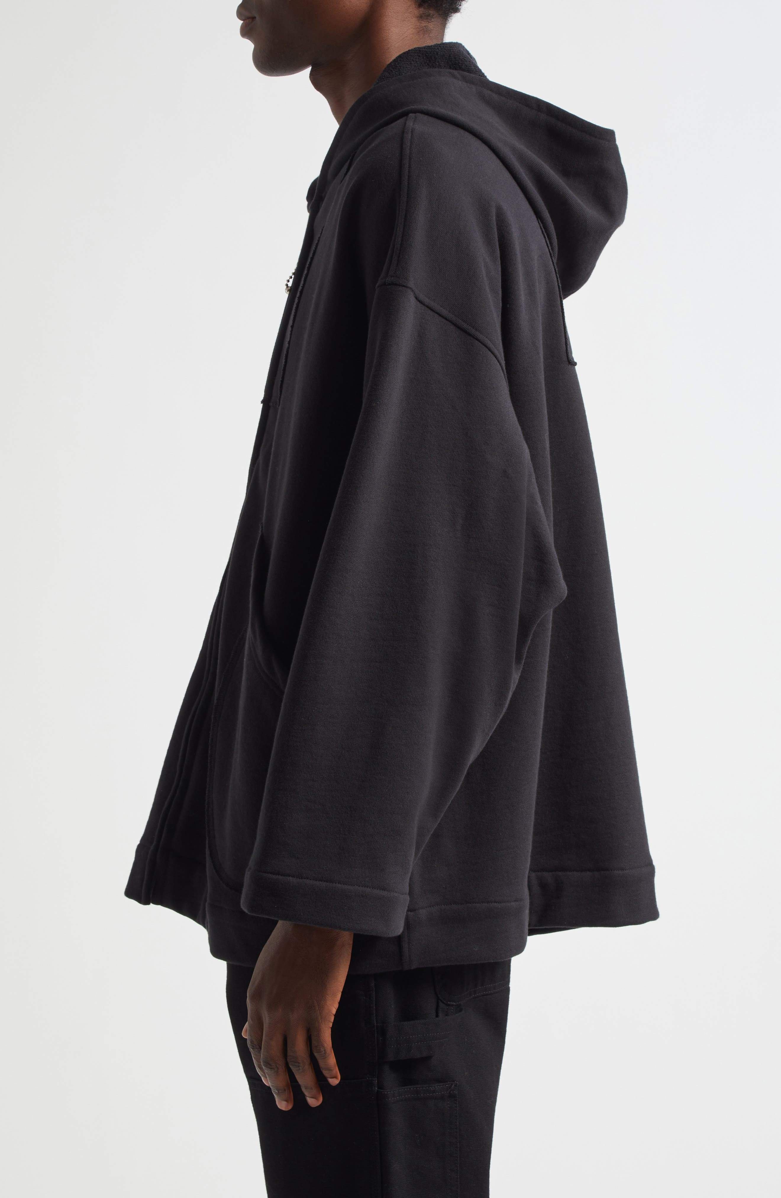 Bode Sideline Cotton Zip-Up Hoodie in Black at Nordstrom - 3