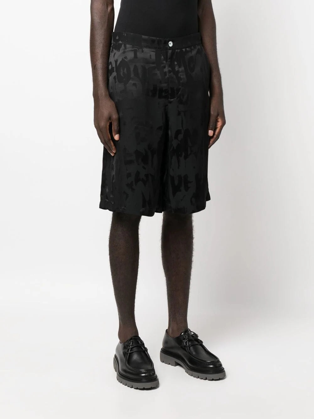 GRAFFITI LOGO-JACQUARD SHORTS - 3