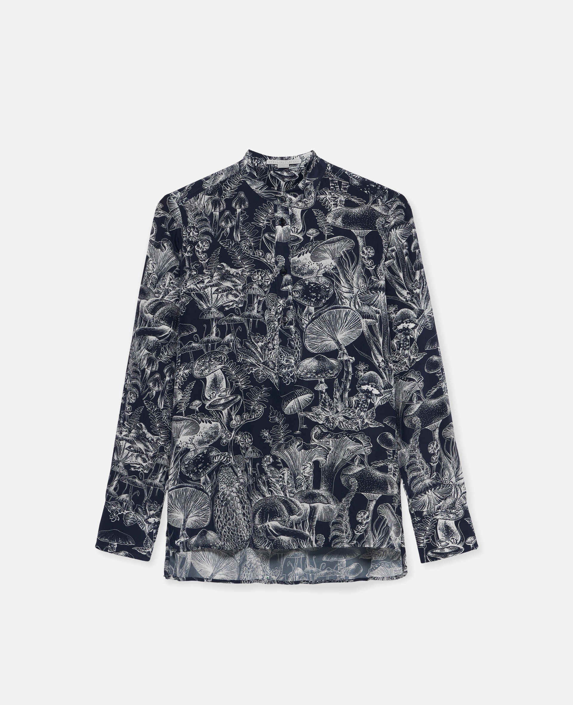 Fungi Forest Print Silk Shirt - 1