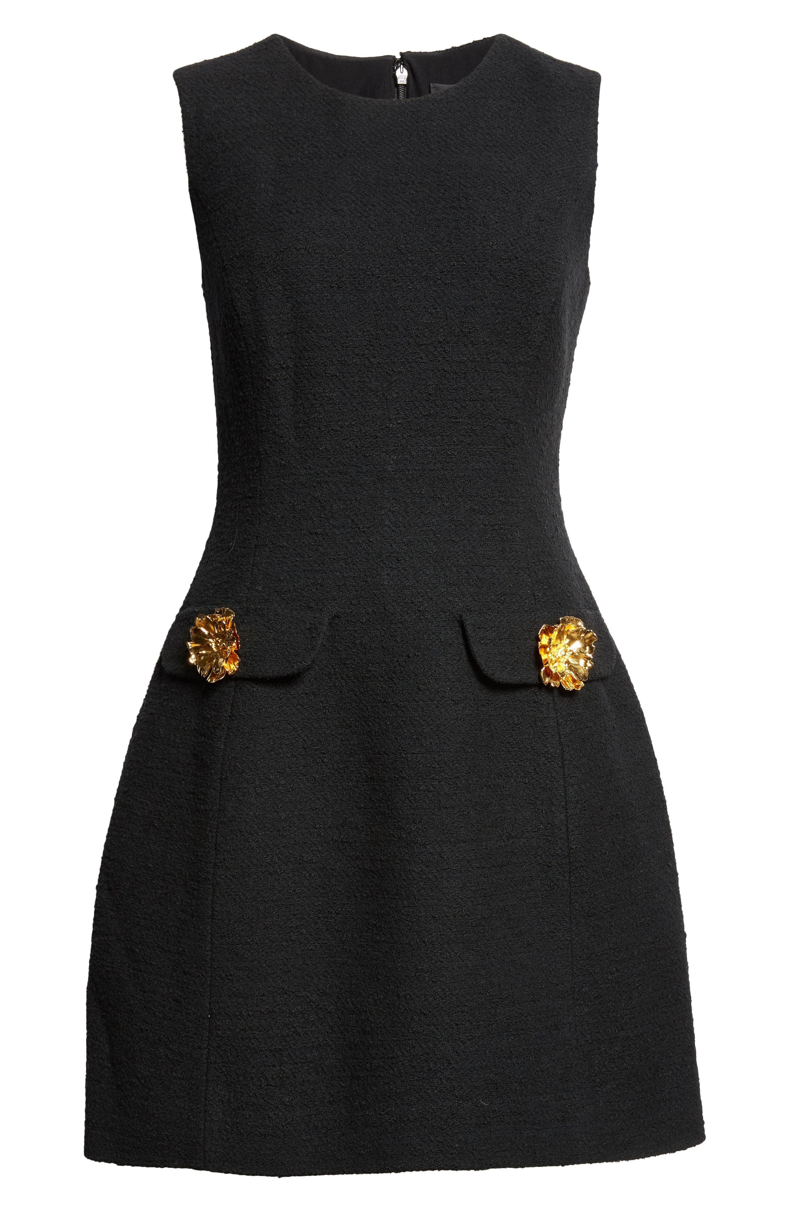 Oscar de la Renta Sleeveless Cotton Blend Tweed Dress in Black at Nordstrom - 6