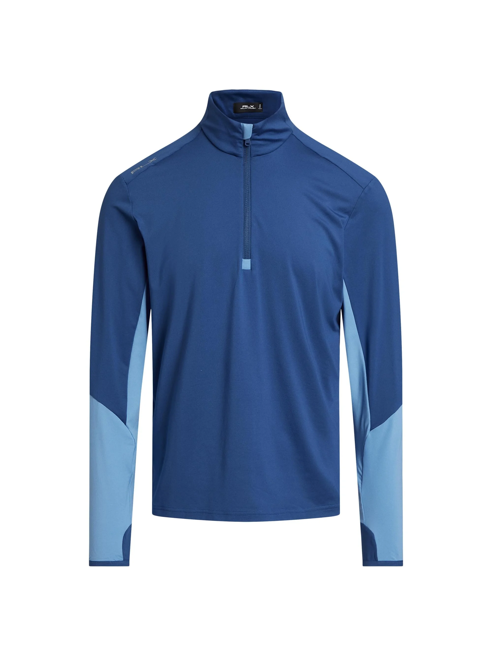 Men's Jersey Quarter-Zip Sweater - Beach Royal Summer Blue - 1
