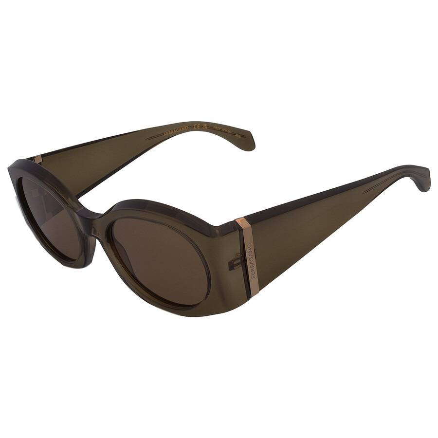 Salvatore Ferragamo Brown Oval Ladies Sunglasses SF2008S 320 55 - 4