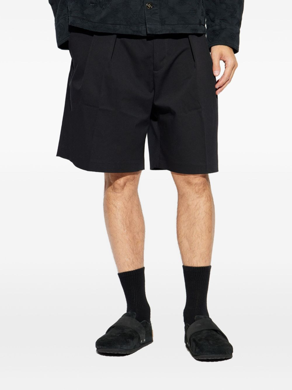 pleated cotton shorts - 3