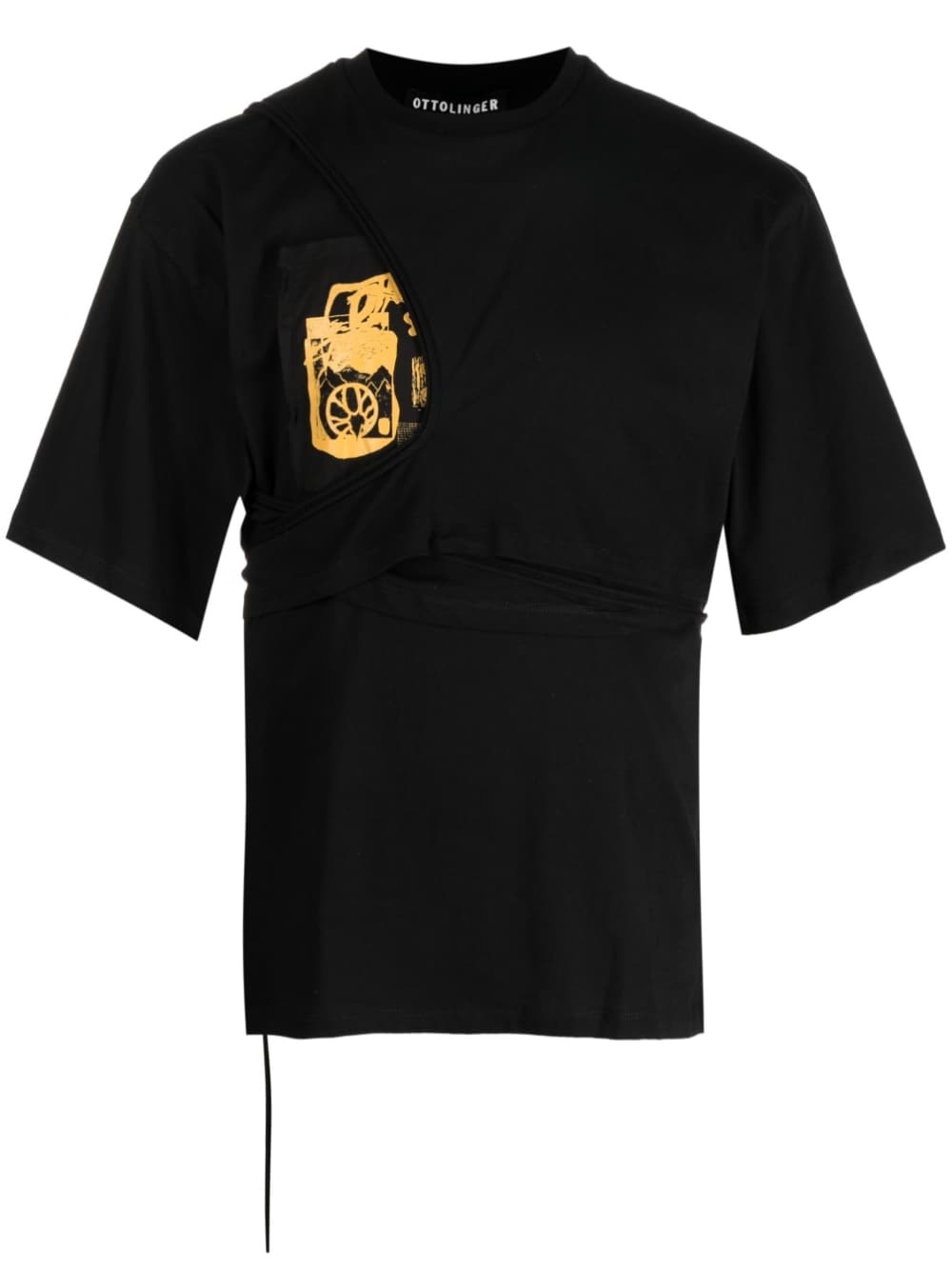 wrap-design organic-cotton T-shirt - 1