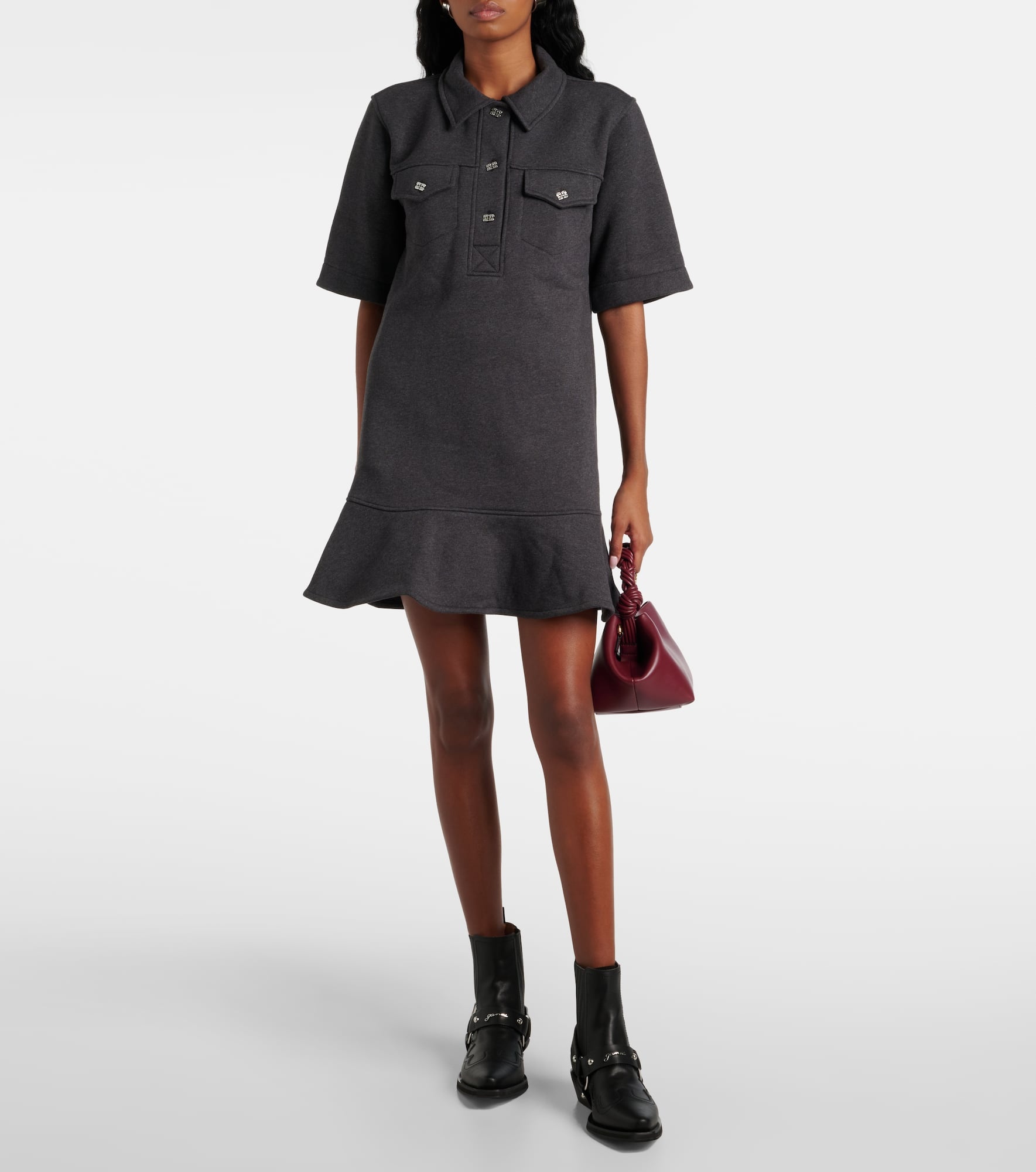 Striped cotton polo dress - 2