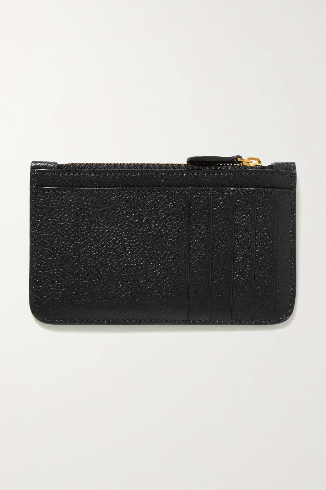 Cash printed textured-leather cardholder - 3