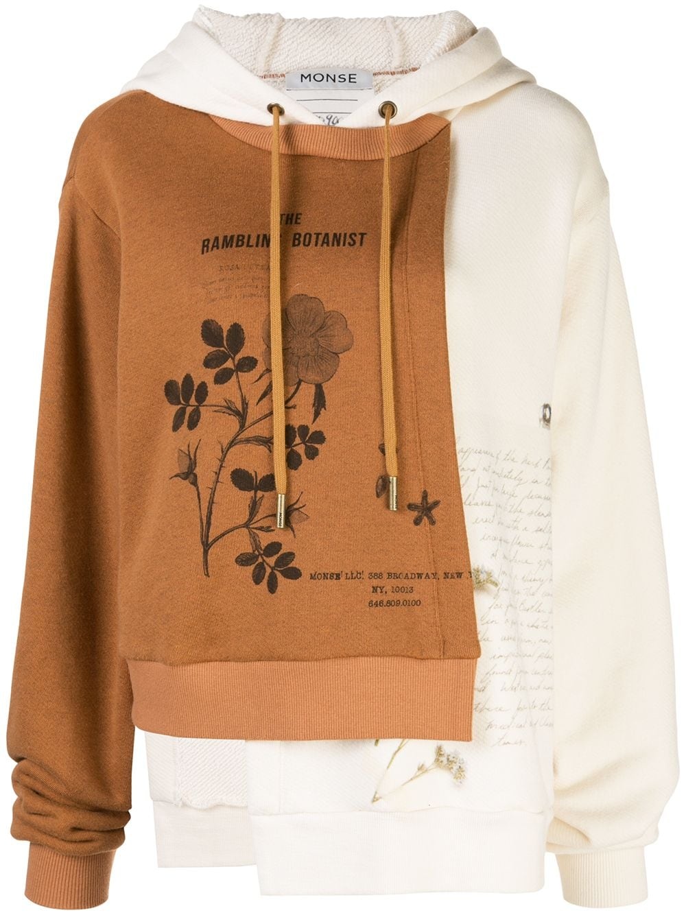 panelled Botanist print sweatshirt - 1