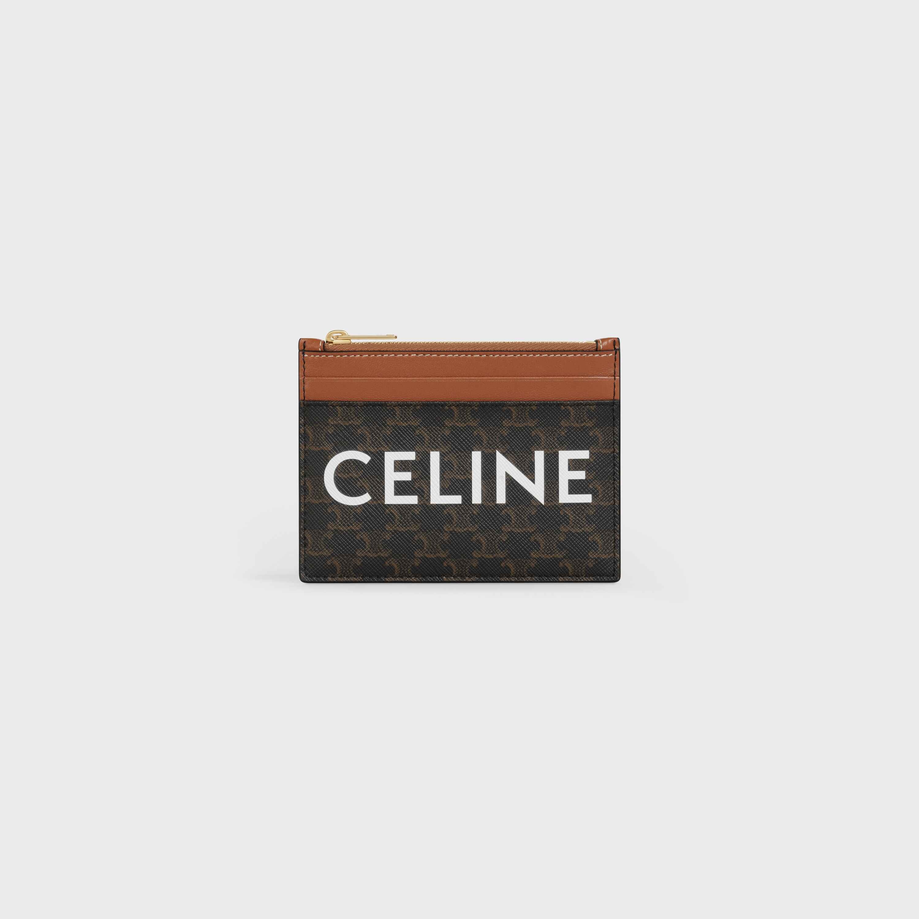 ZIPPED PURSE in Triomphe Canvas and Lambskin with Celine Print - 1