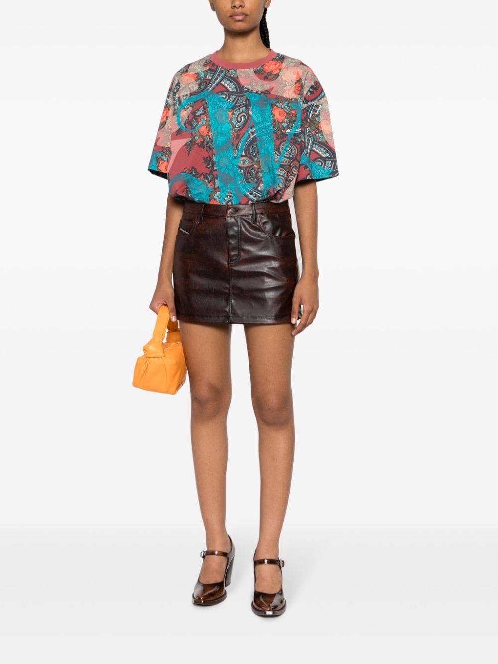 floral-print cotton T-shirt - 2